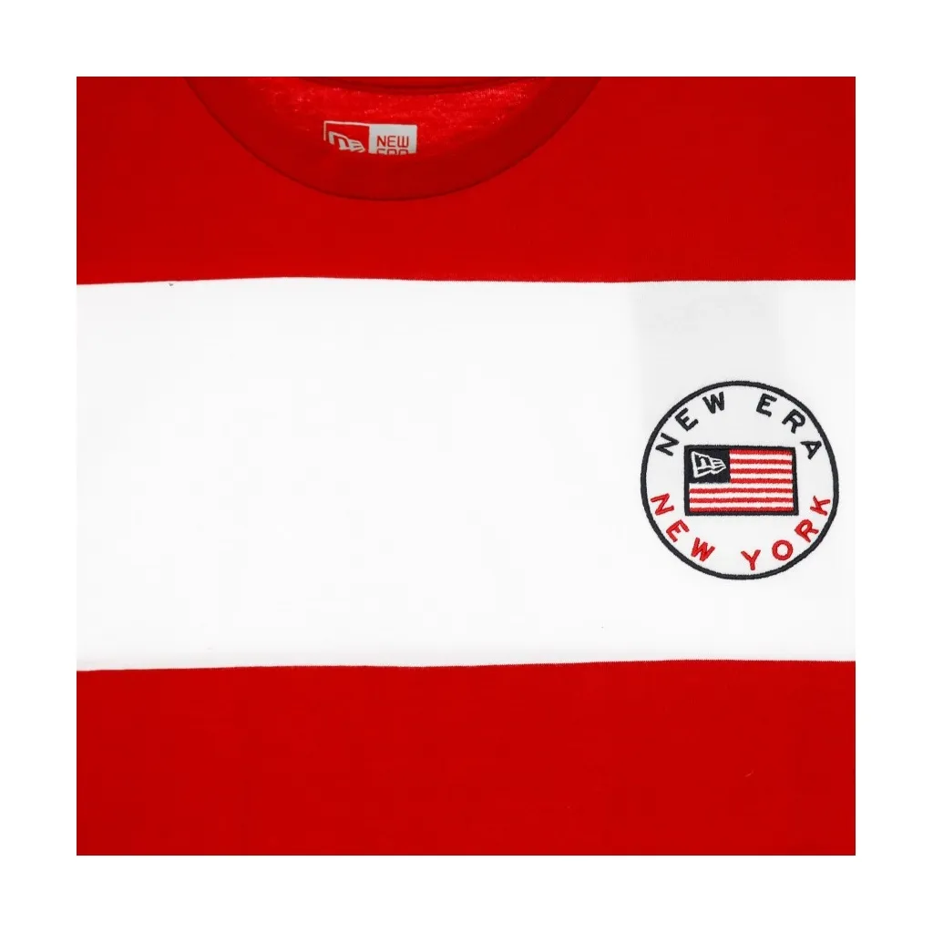 MAGLIETTA NE OVERSIZED STRIPE TEE NEW ERA WHITE/SCARLET