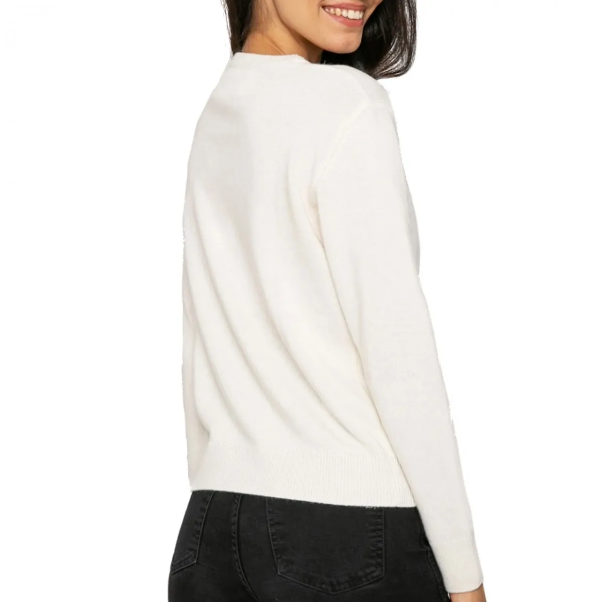 Maglione Girocollo Mickey Bianco