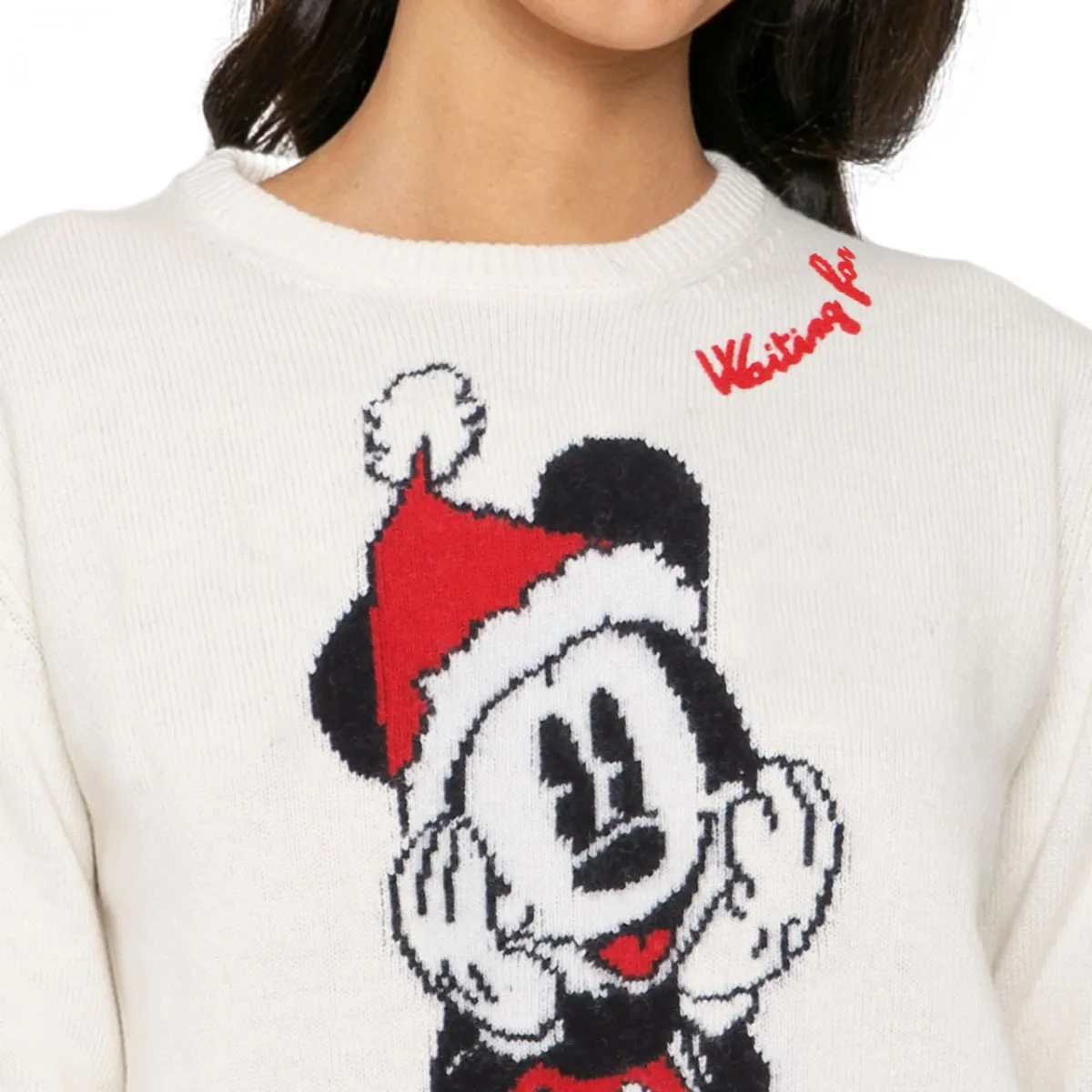 Maglione Girocollo Mickey Bianco