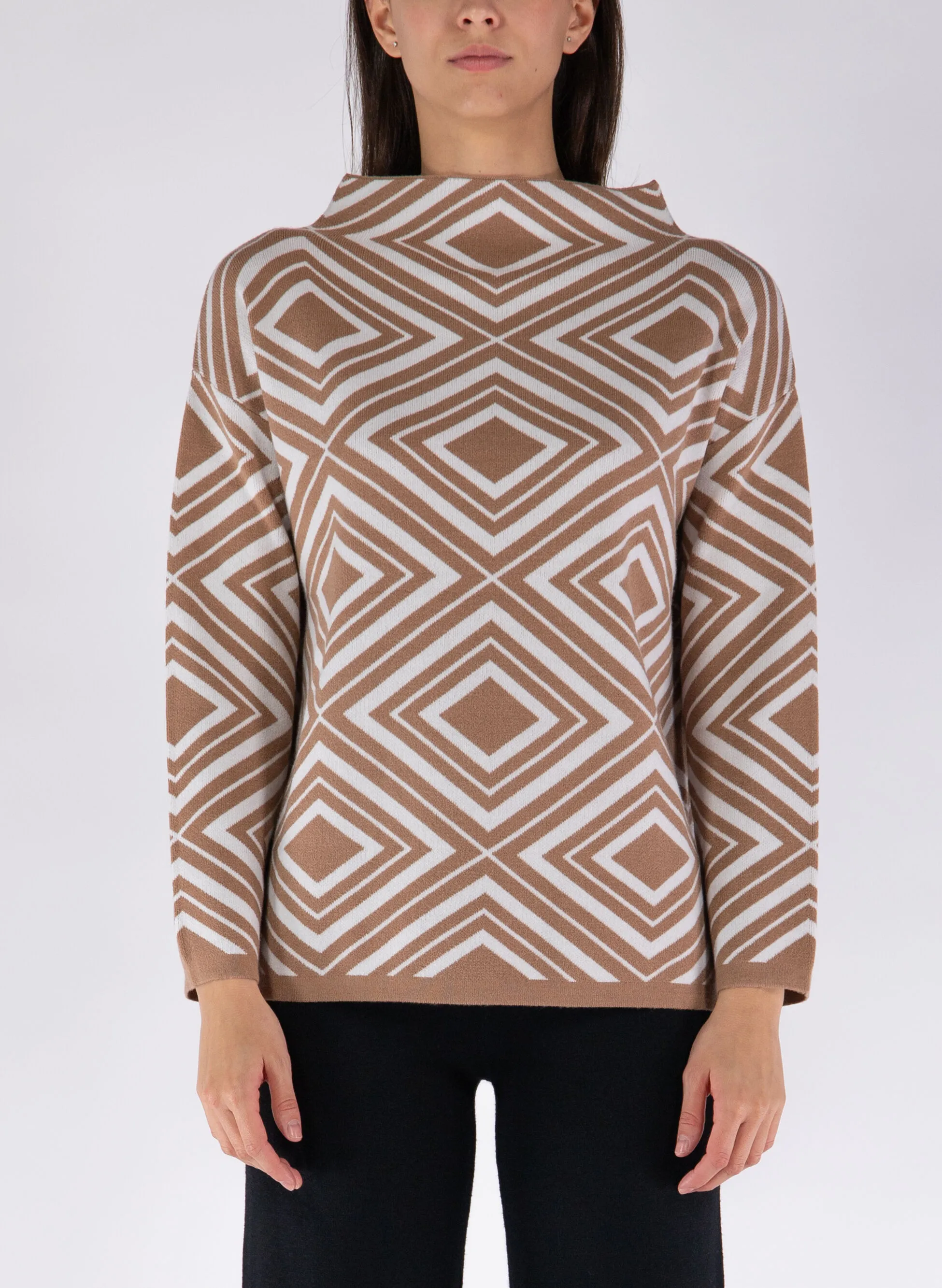 maglione jacquard rombi over