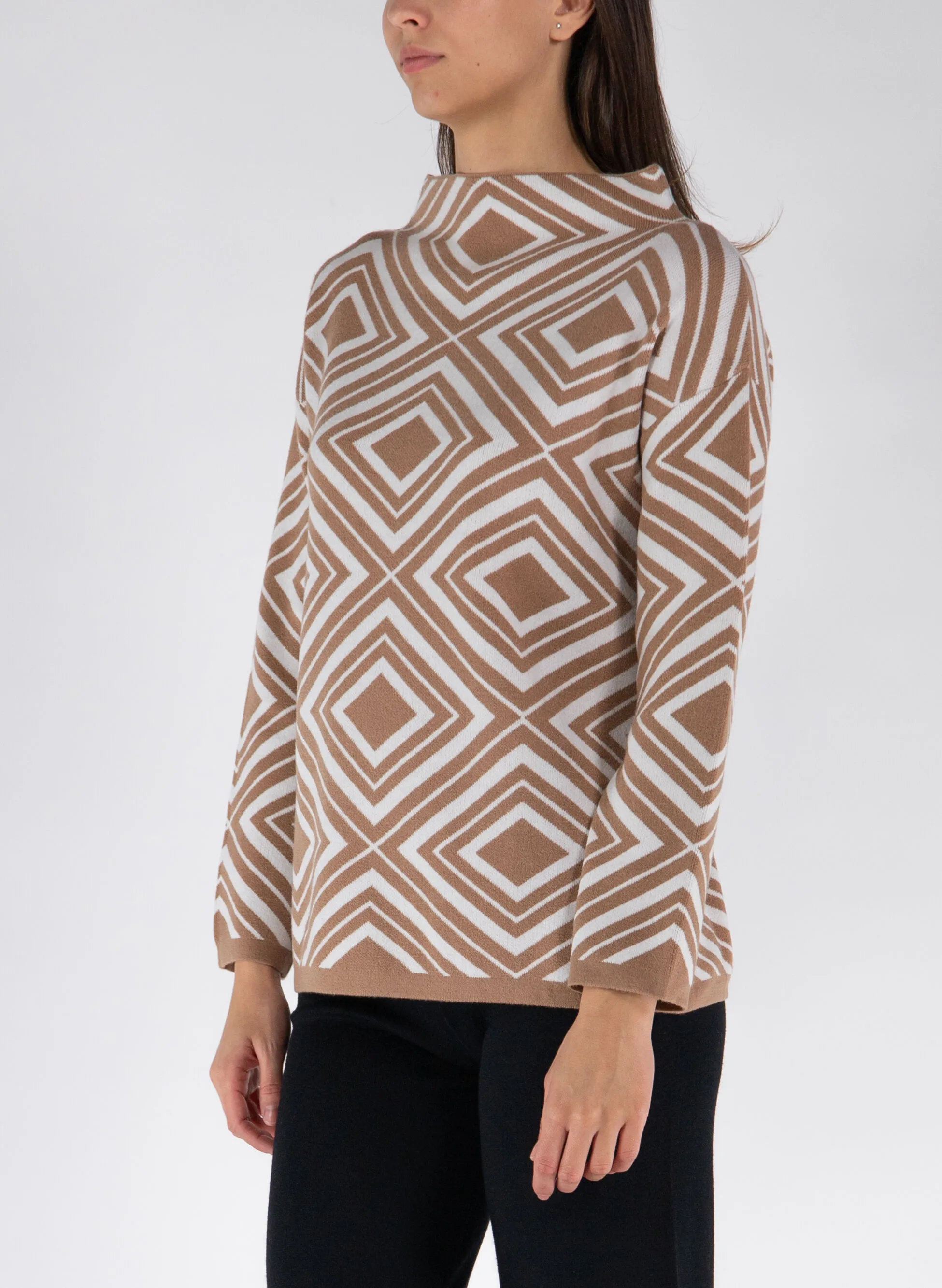 maglione jacquard rombi over