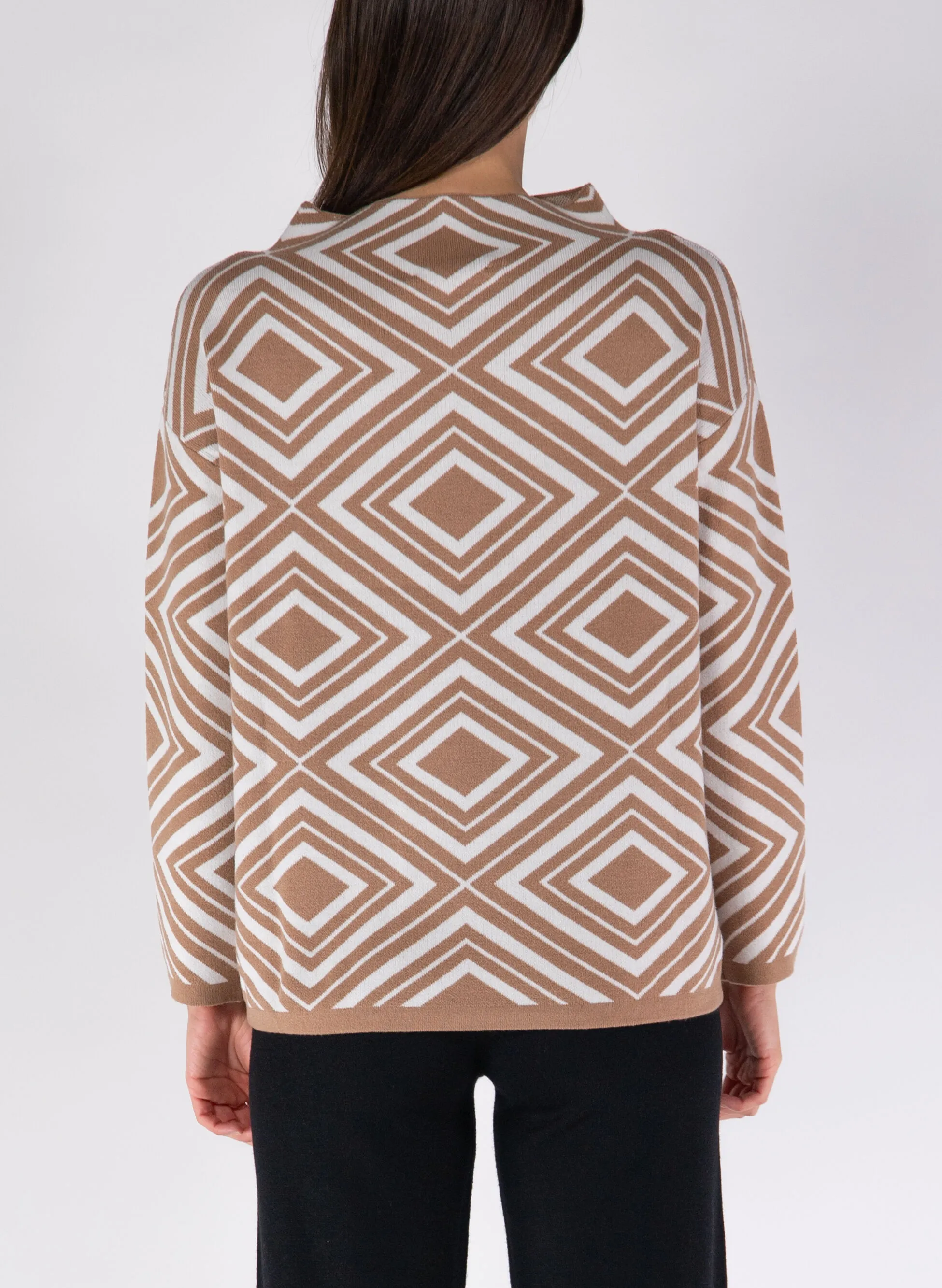 maglione jacquard rombi over