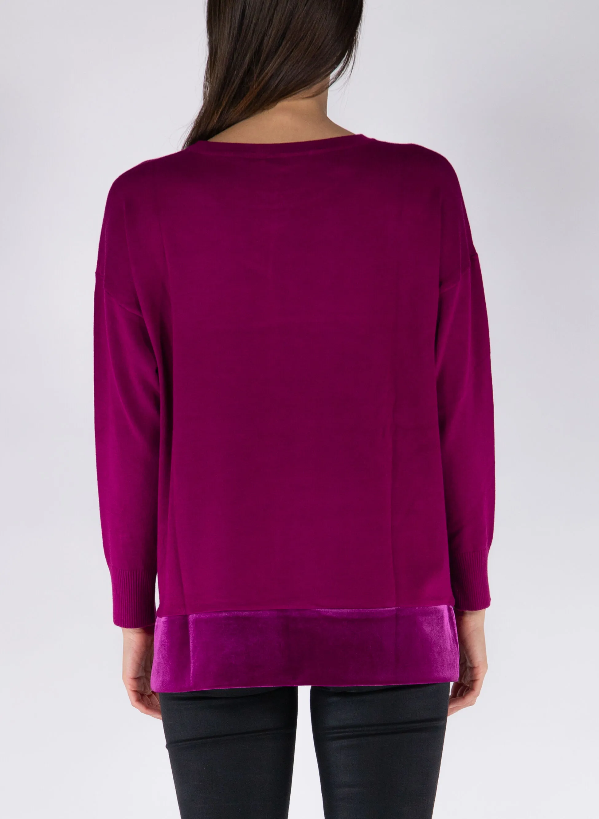 maglione viscosa inserto velour