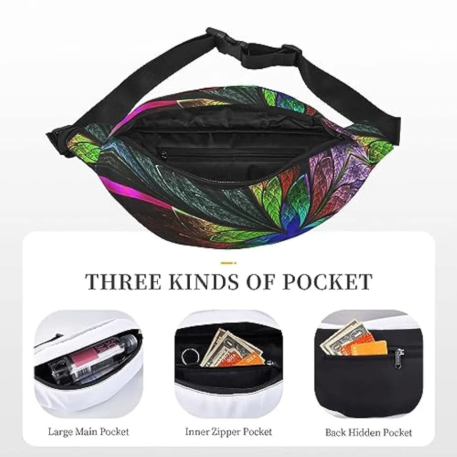 Marsupio con farfalla arcobaleno per donna uomo marsupio cintura regolabile casual marsupio marsupio per viaggi escursionismo ma