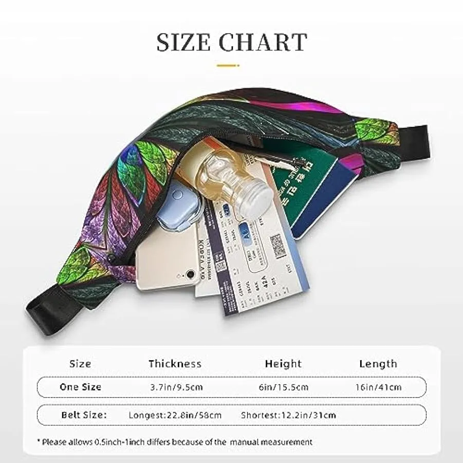 Marsupio con farfalla arcobaleno per donna uomo marsupio cintura regolabile casual marsupio marsupio per viaggi escursionismo ma
