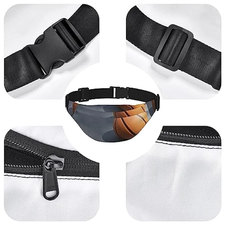 Marsupio con stampa palla da basket per uomo donna borsa a tracolla marsupio marsupio da viaggio, Nero , Taglia unica 131743200