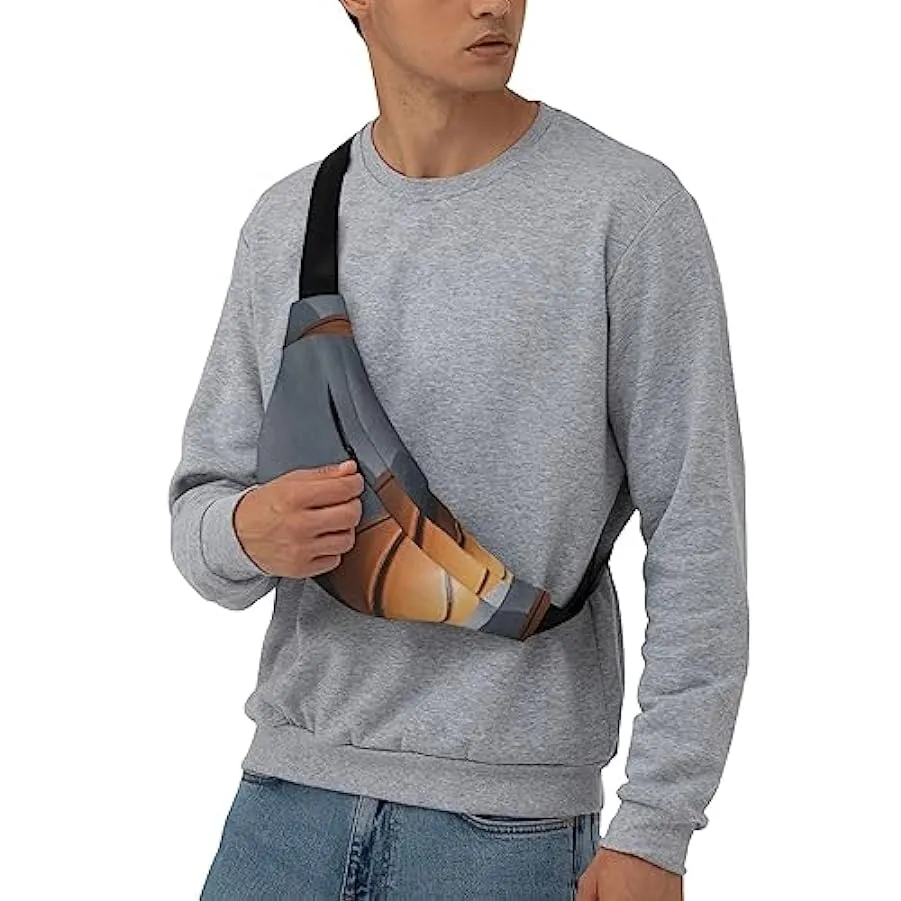Marsupio con stampa palla da basket per uomo donna borsa a tracolla marsupio marsupio da viaggio, Nero , Taglia unica 131743200