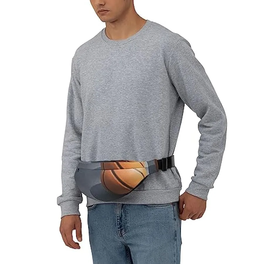 Marsupio con stampa palla da basket per uomo donna borsa a tracolla marsupio marsupio da viaggio, Nero , Taglia unica 131743200