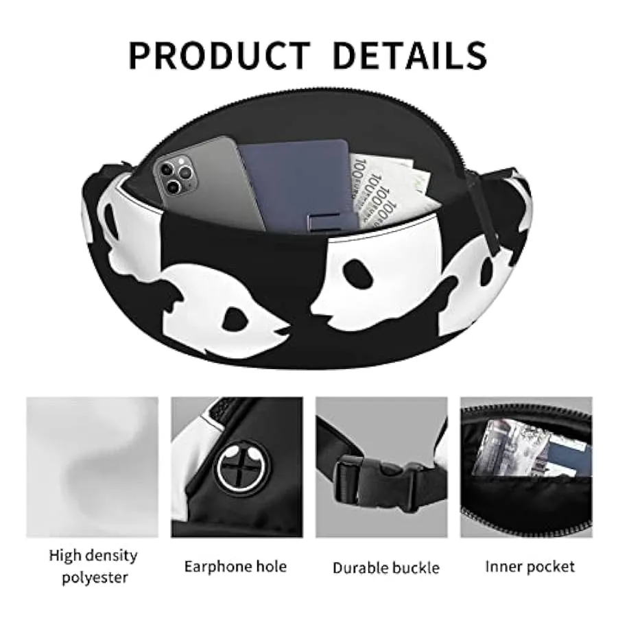 Marsupio da escursionismo Simpatico panda cinese Marsupio a tracolla nero Marsupio leggero 214200914