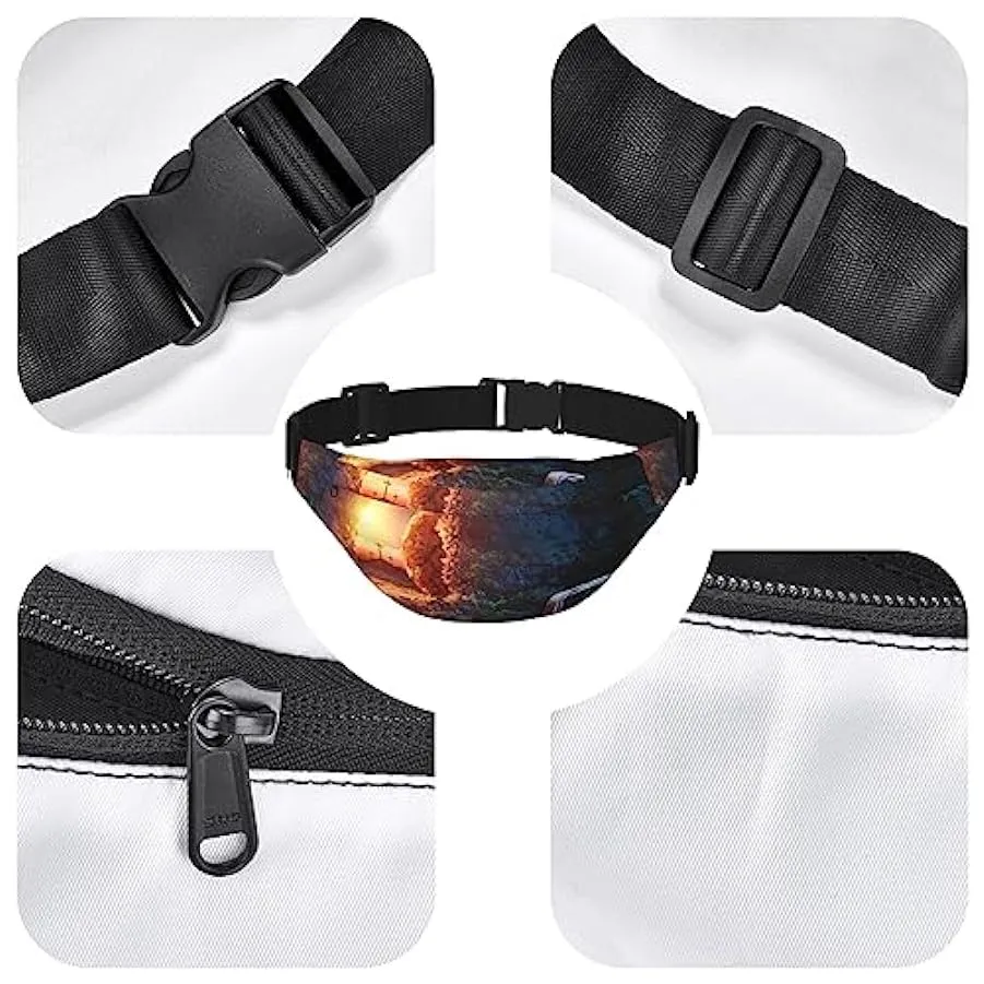 Marsupio per uomo donna borsa a tracolla Sunrise vuota stampa marsupio per allenamento sport viaggio, Come nella foto, Taglia un