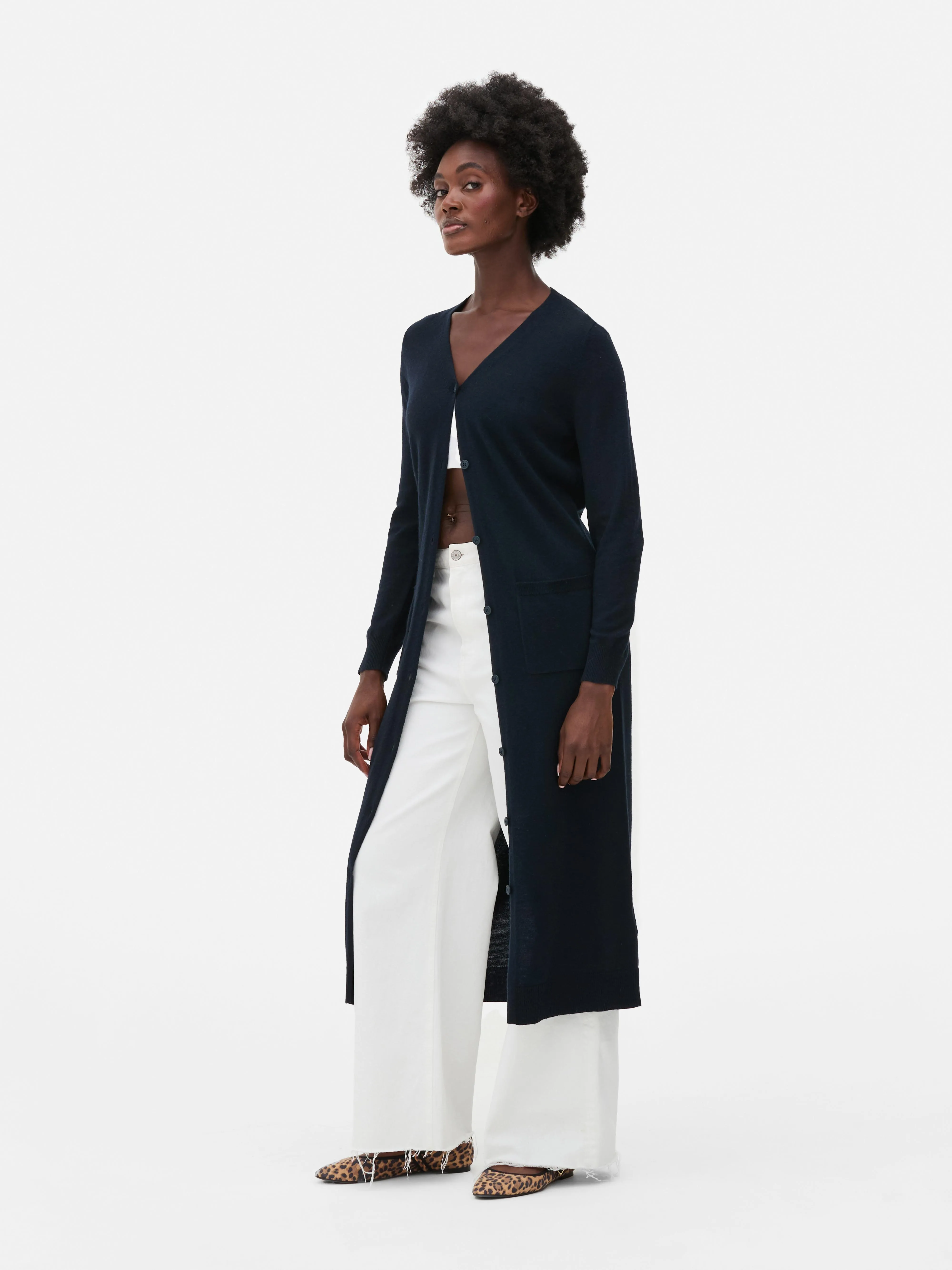 Maxi cardigan con bottoni