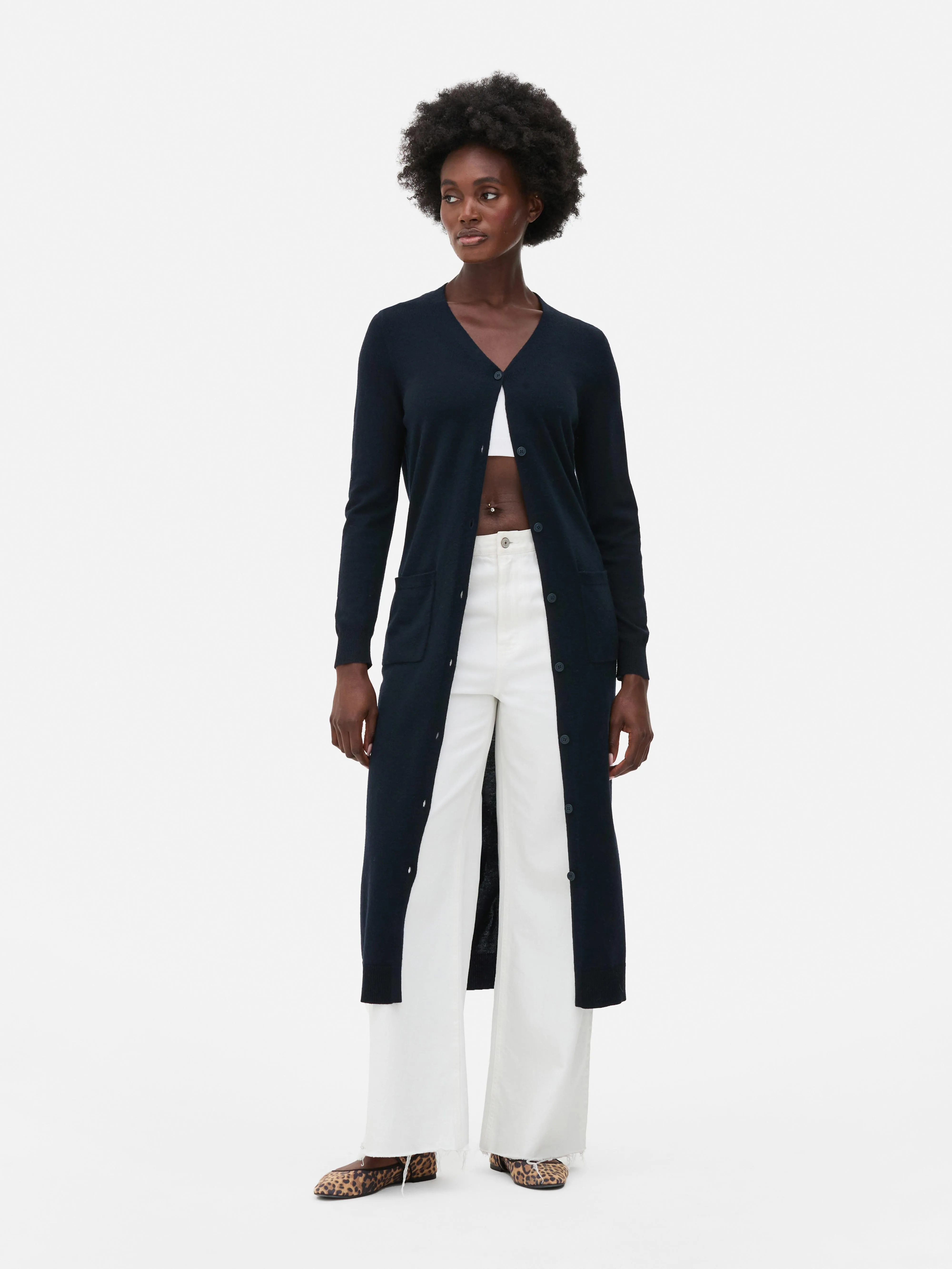 Maxi cardigan con bottoni