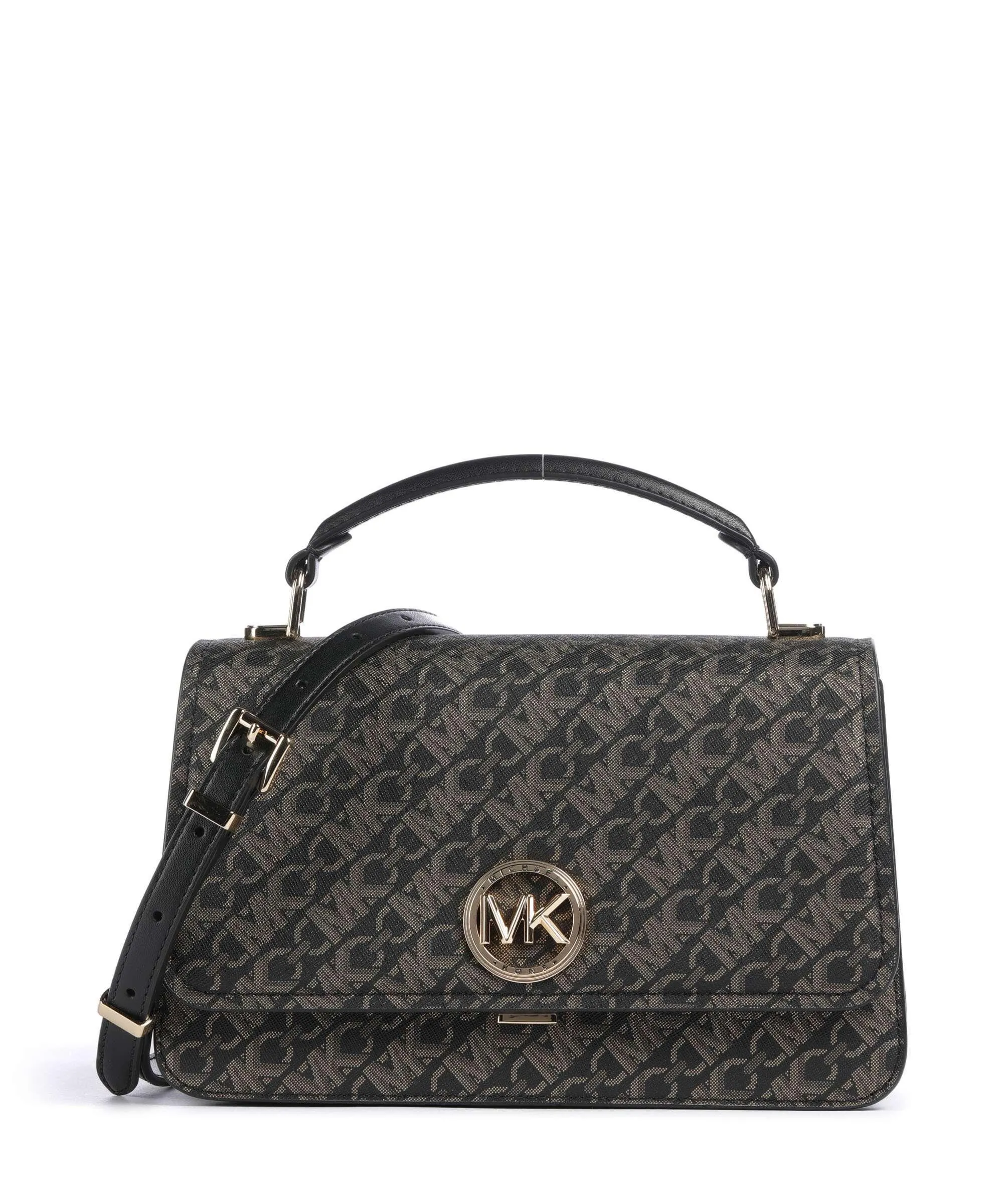  Michael Kors Delancey Borsa a tracolla tela nero/oro  