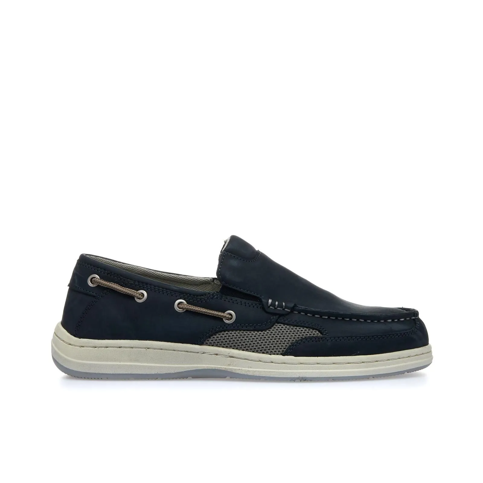 Mocassini blu sportivi in pelle