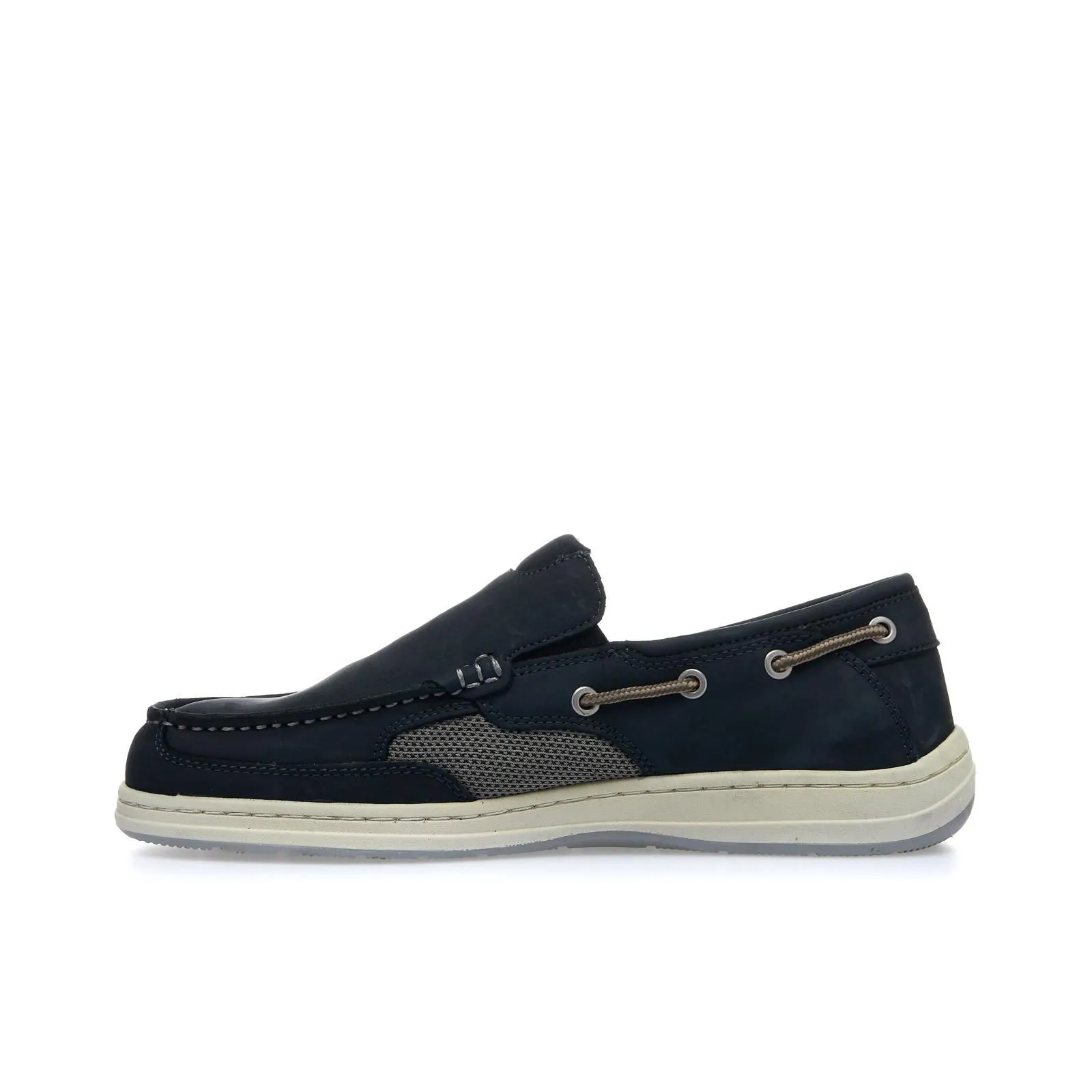 Mocassini blu sportivi in pelle
