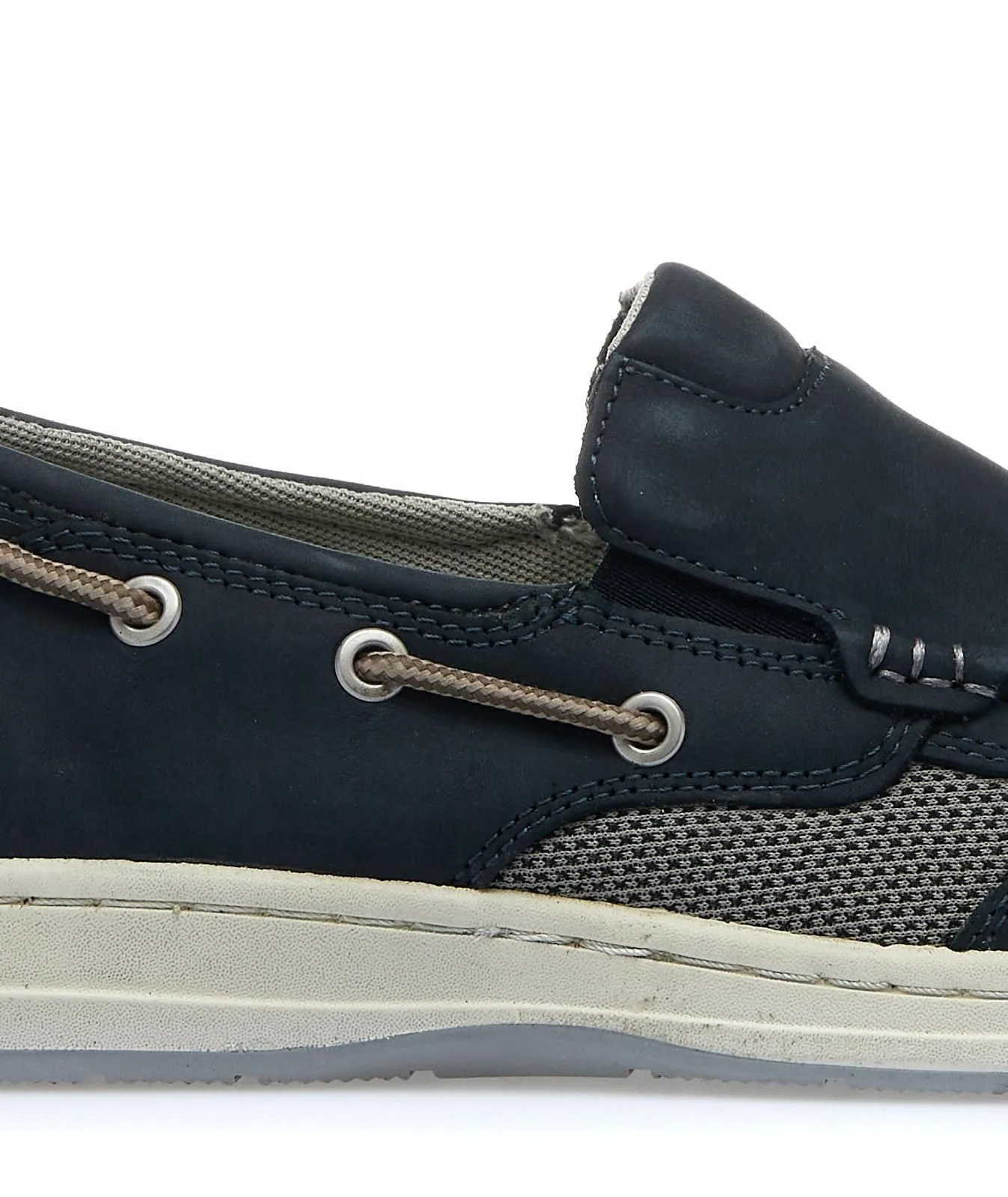 Mocassini blu sportivi in pelle