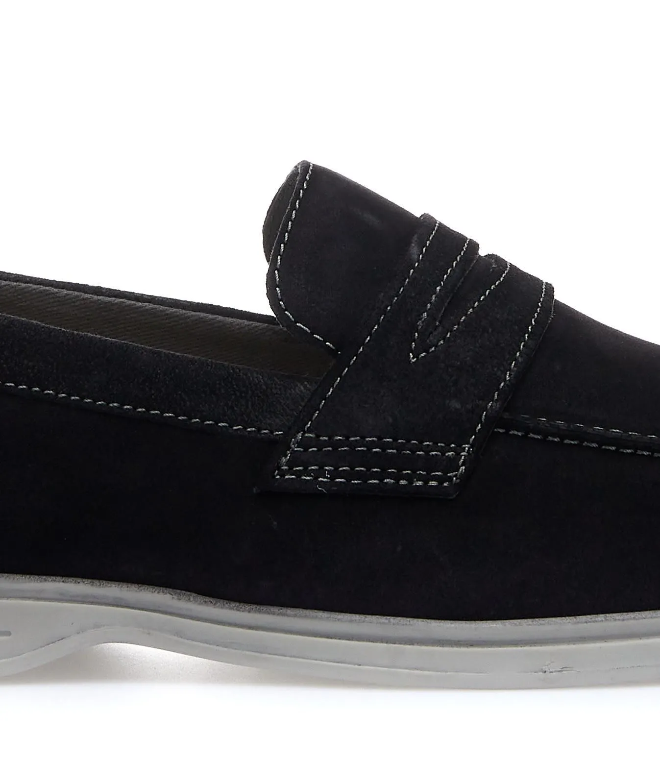 Mocassini casual blu in pelle