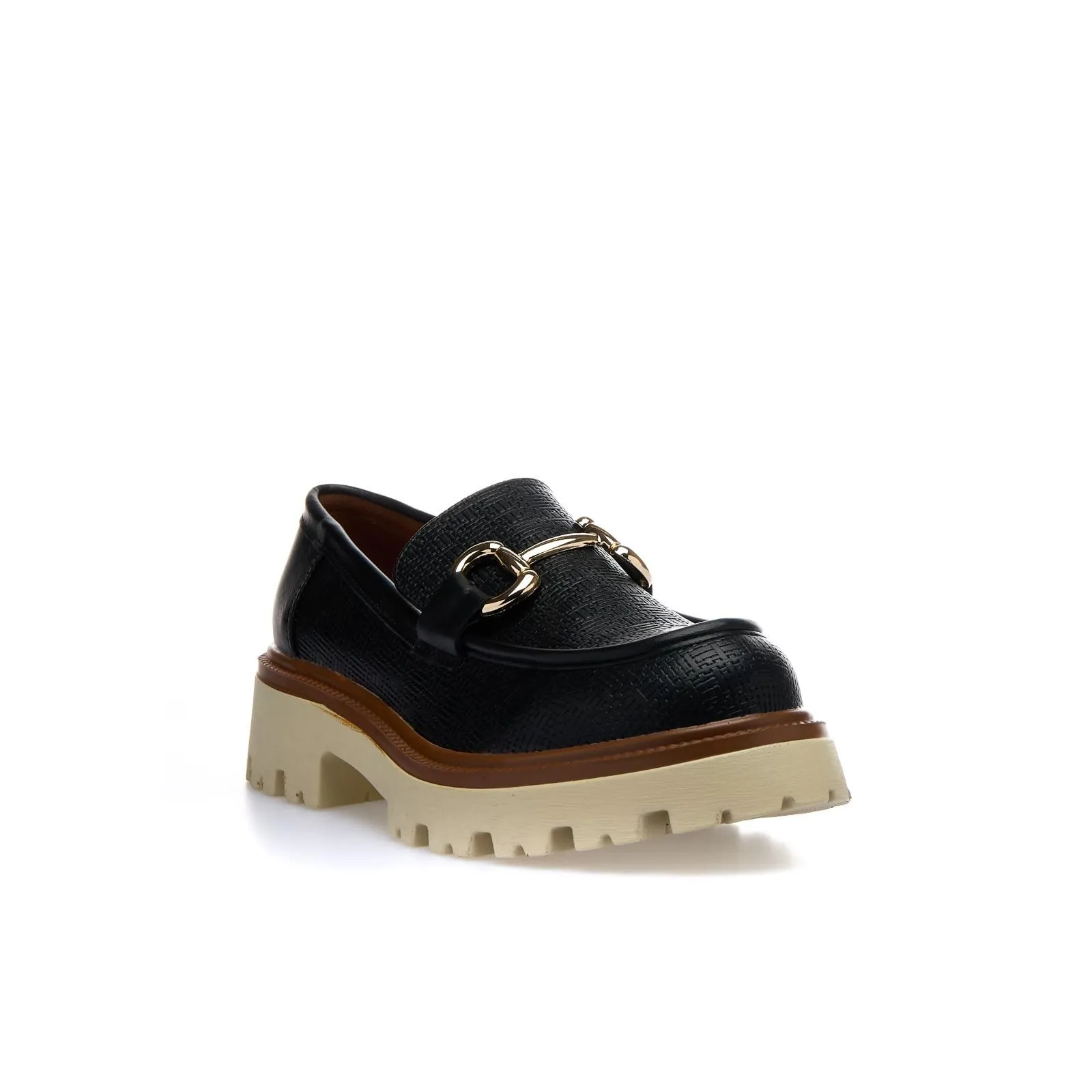 Mocassini casual neri con morsetto