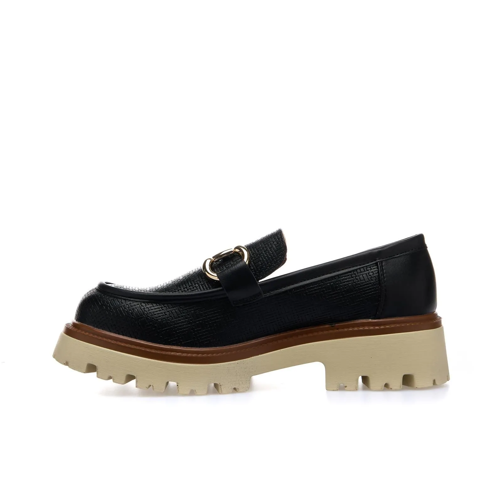 Mocassini casual neri con morsetto