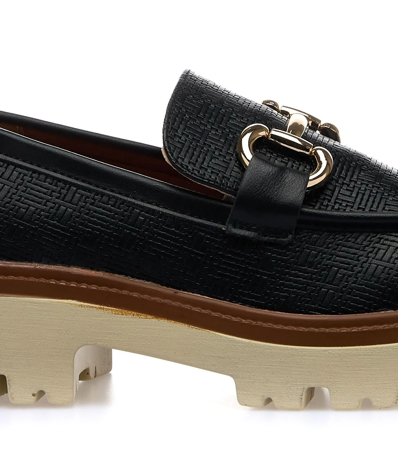 Mocassini casual neri con morsetto
