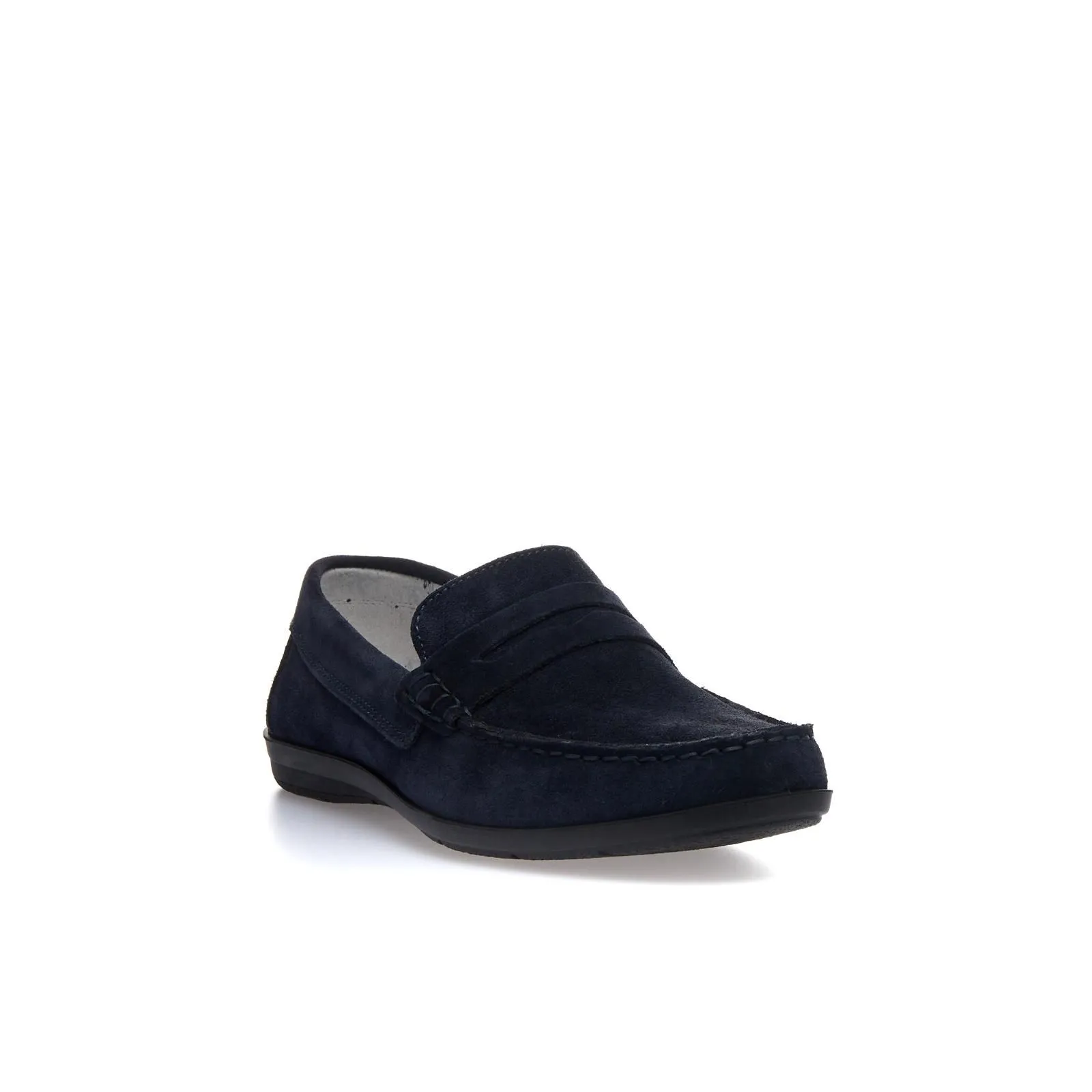 Mocassini sportivi blu in suede