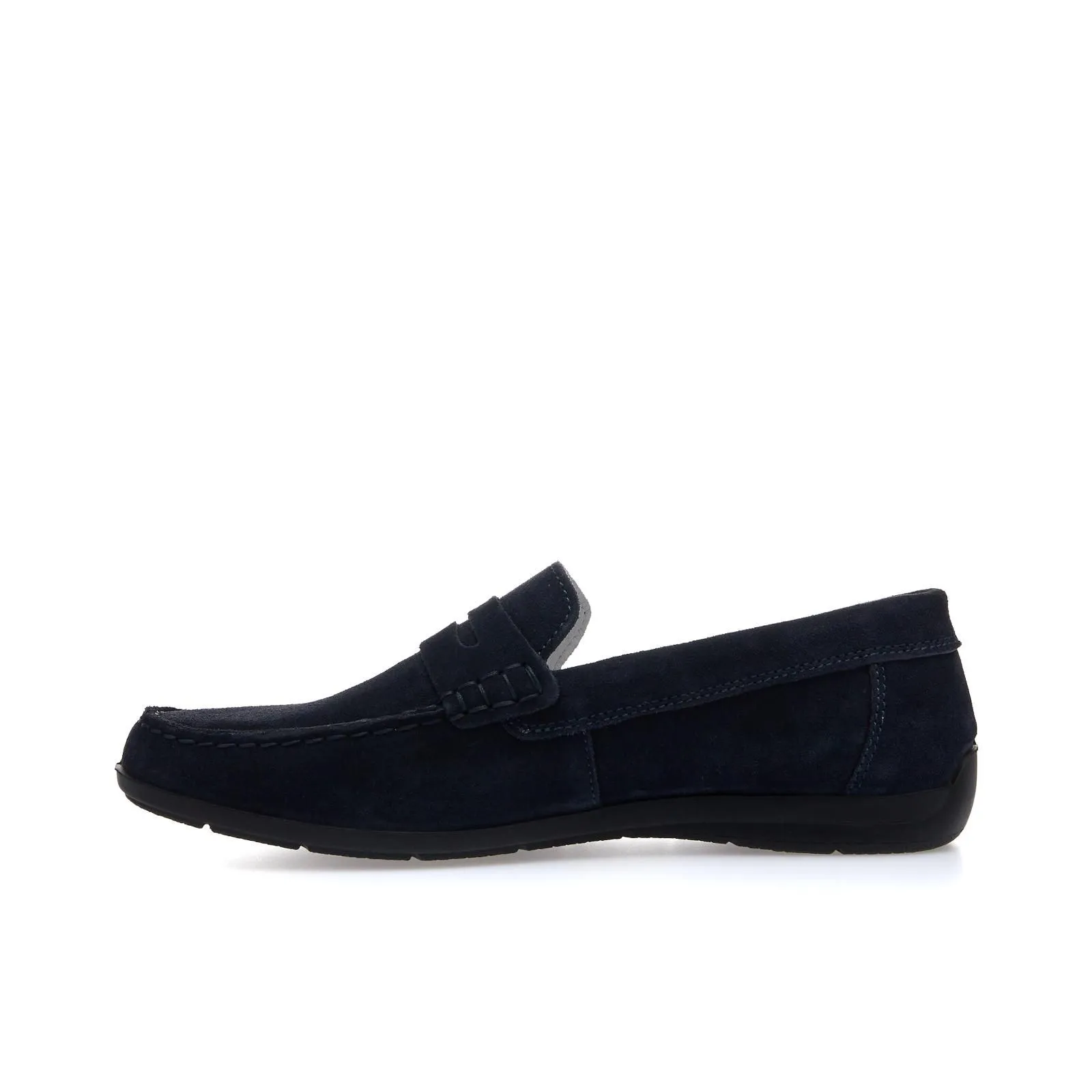 Mocassini sportivi blu in suede