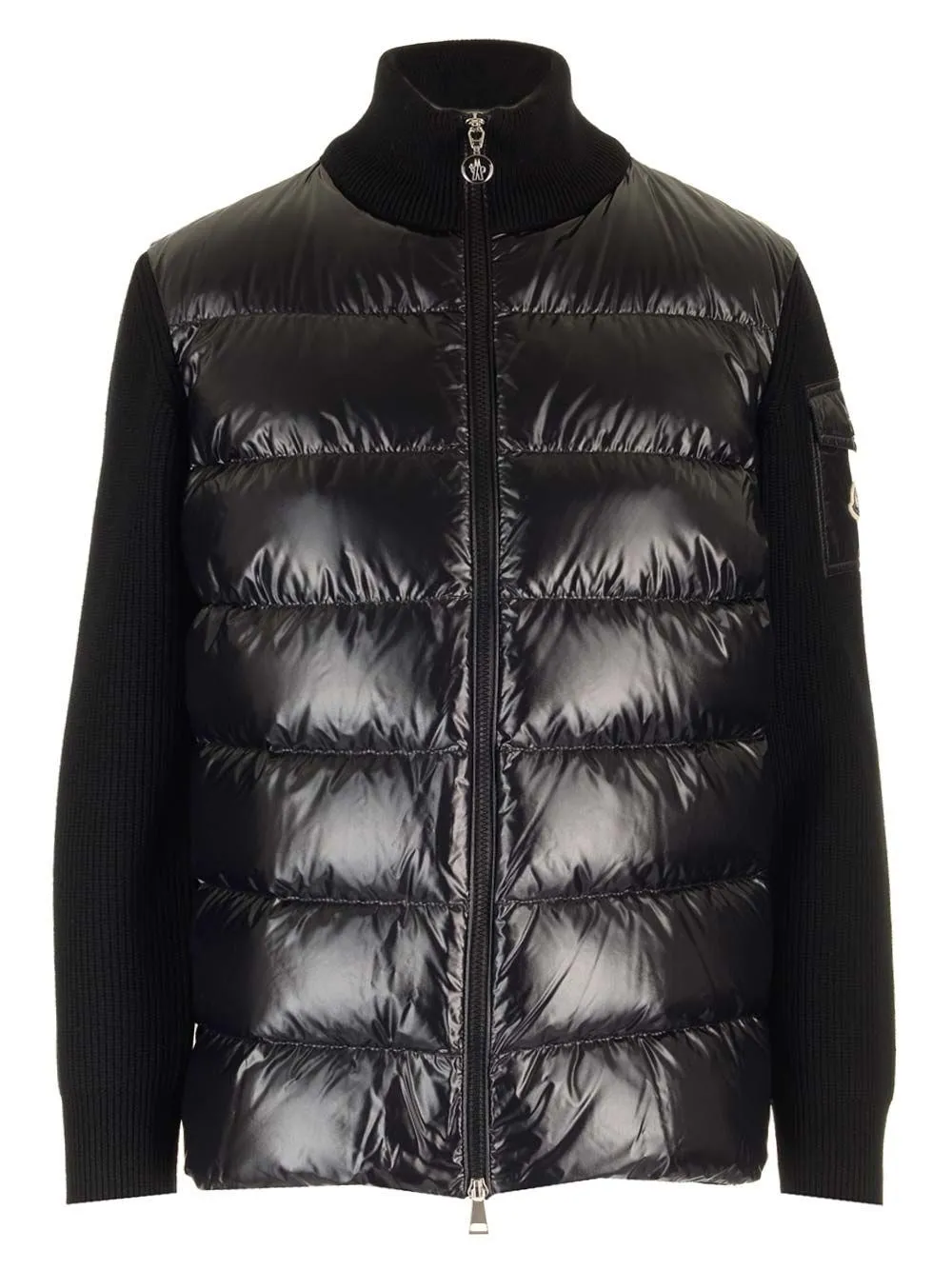   Moncler  PUFFER ZIP UP CARDIGAN KNITTED SLEEVES  