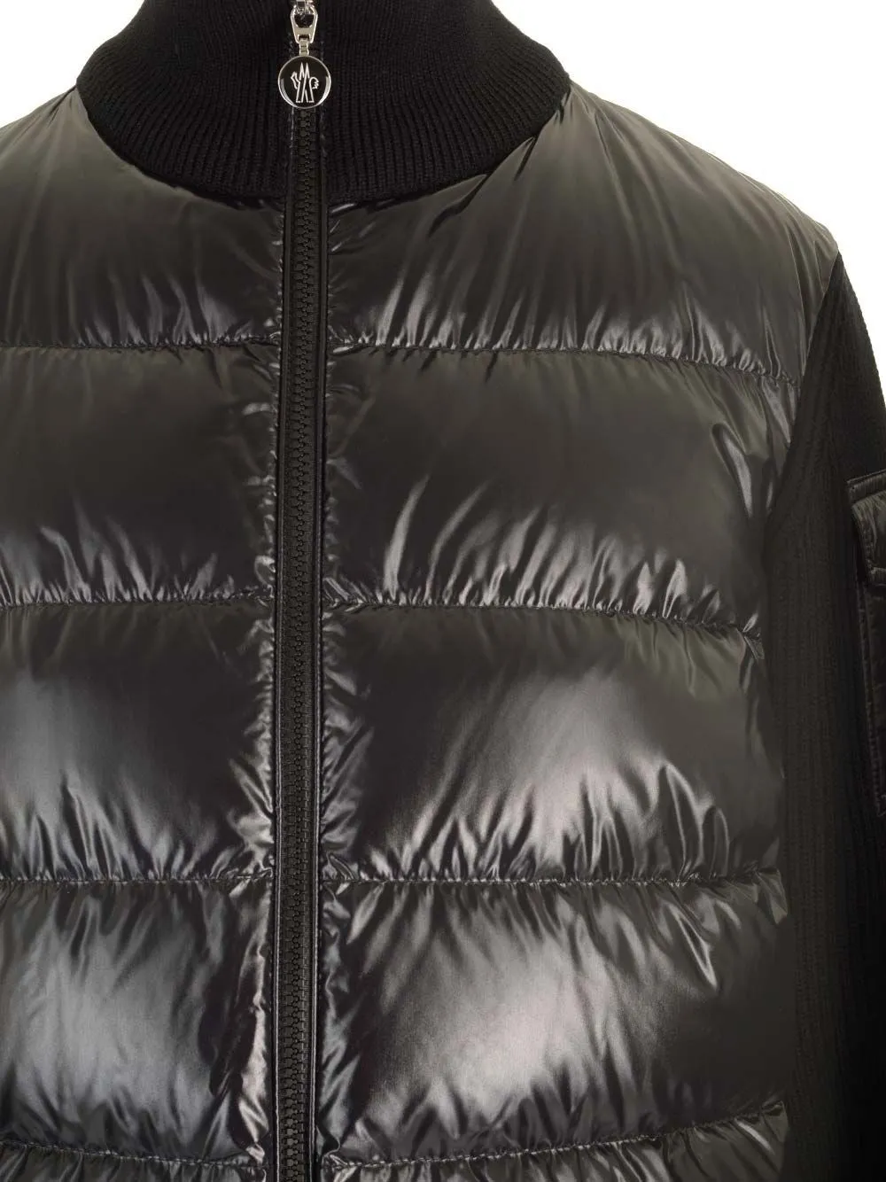   Moncler  PUFFER ZIP UP CARDIGAN KNITTED SLEEVES  