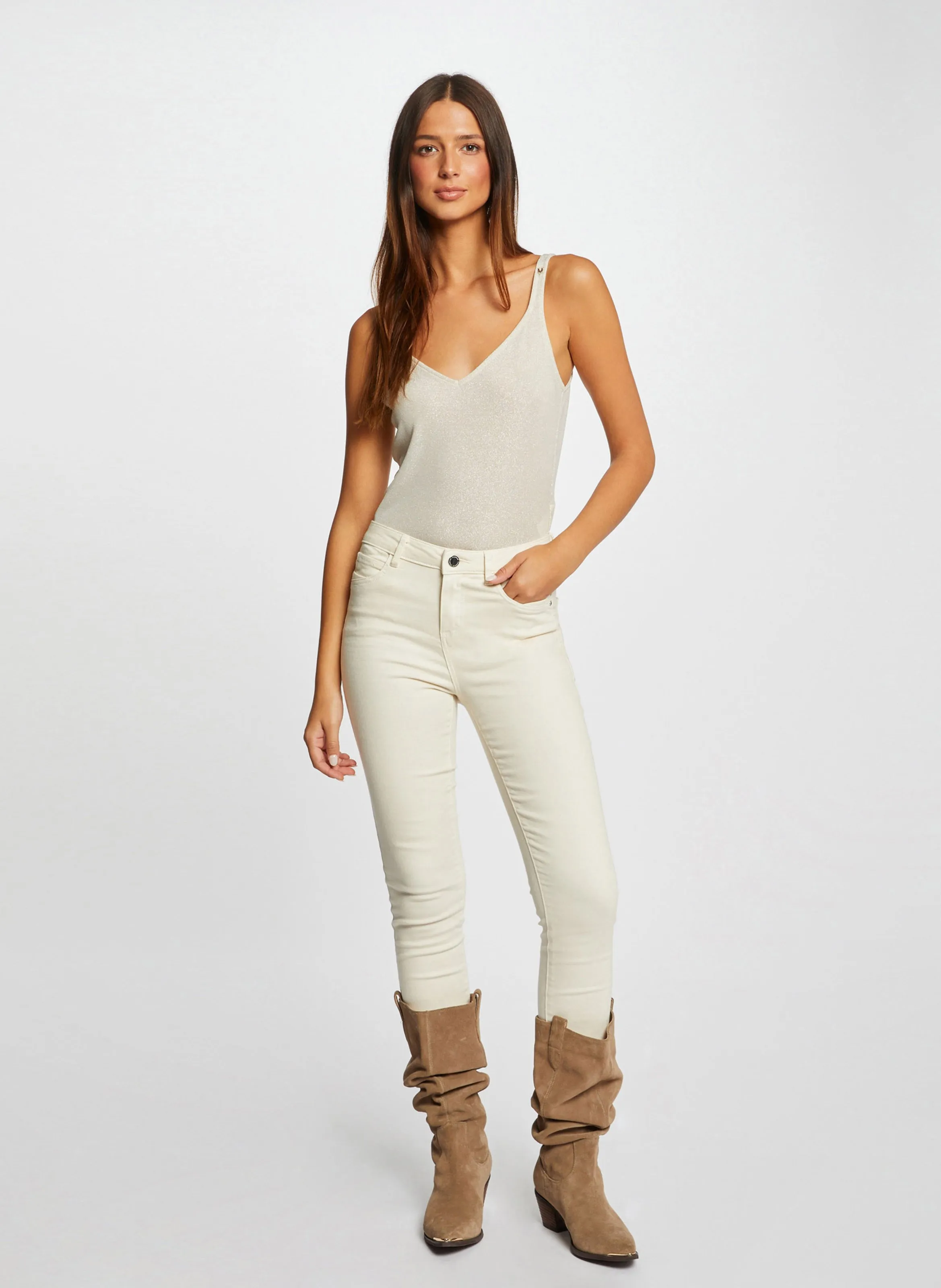  MORGAN   DANIEL - Canottiera con scollo a V | Beige