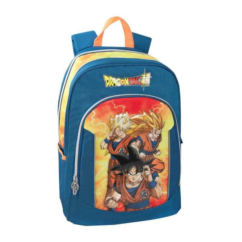 NEW DRAGOBALL ZAINO DOPPIO USO TROLLEY SCUOLA ORGANIZZATO STACCABILE PIEGHEVOLE 53X41X15CM 3 ZIP PANINI SCUOLA ITALY