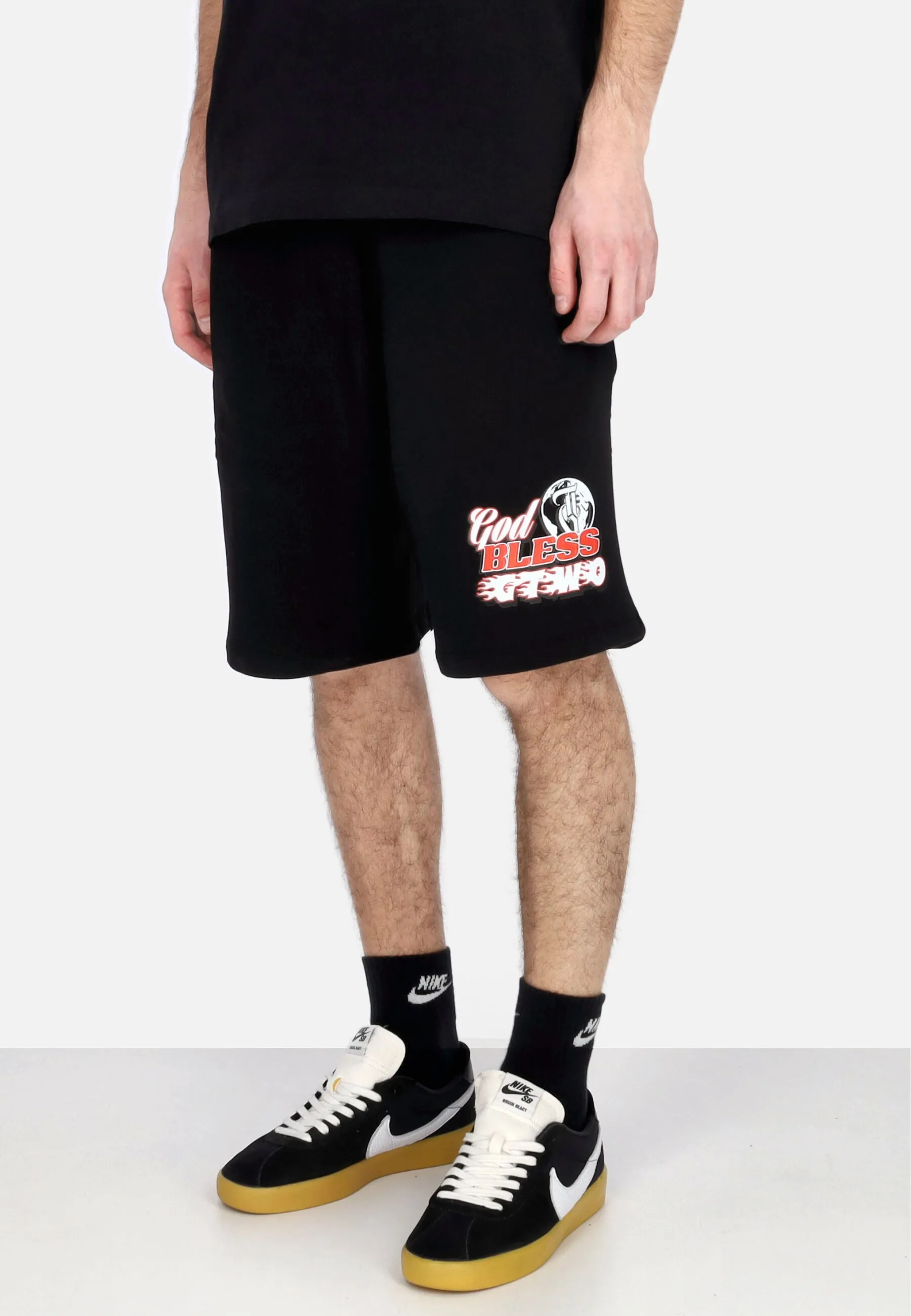 Pantalone Corto Tuta Uomo God Bless Shorts Black