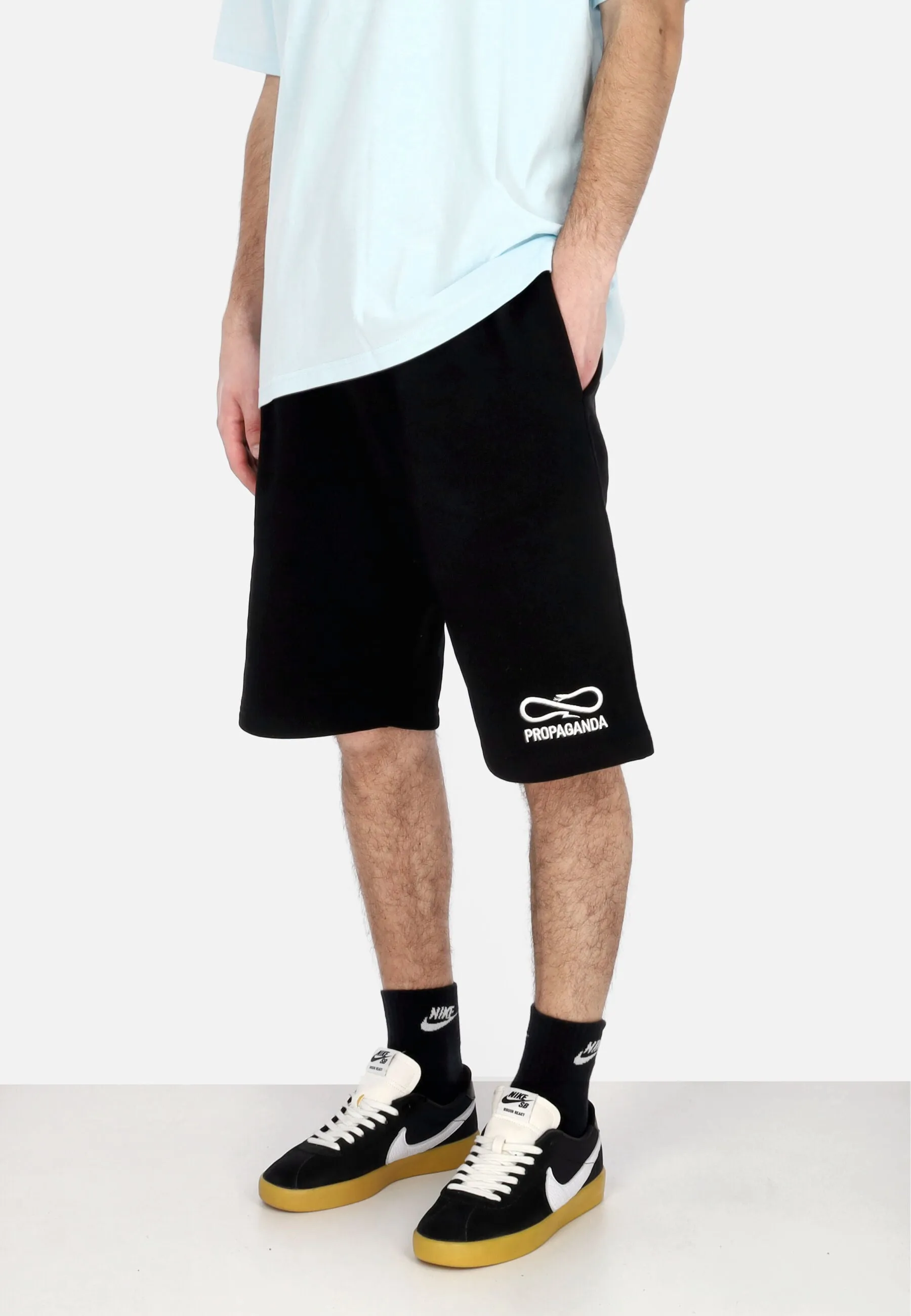 Pantalone Corto Tuta Uomo Logo Embroidery Sweatshort Black