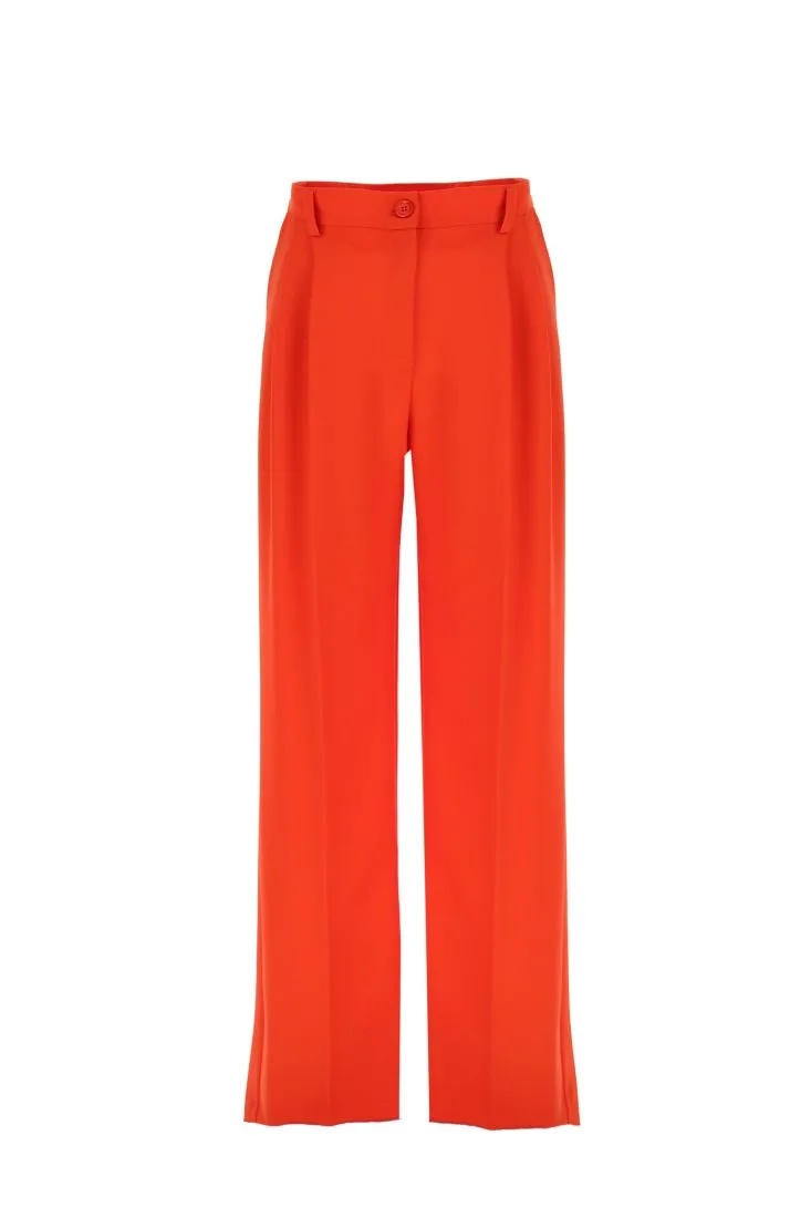 Pantaloni a palazzo con pinces e piega stirata