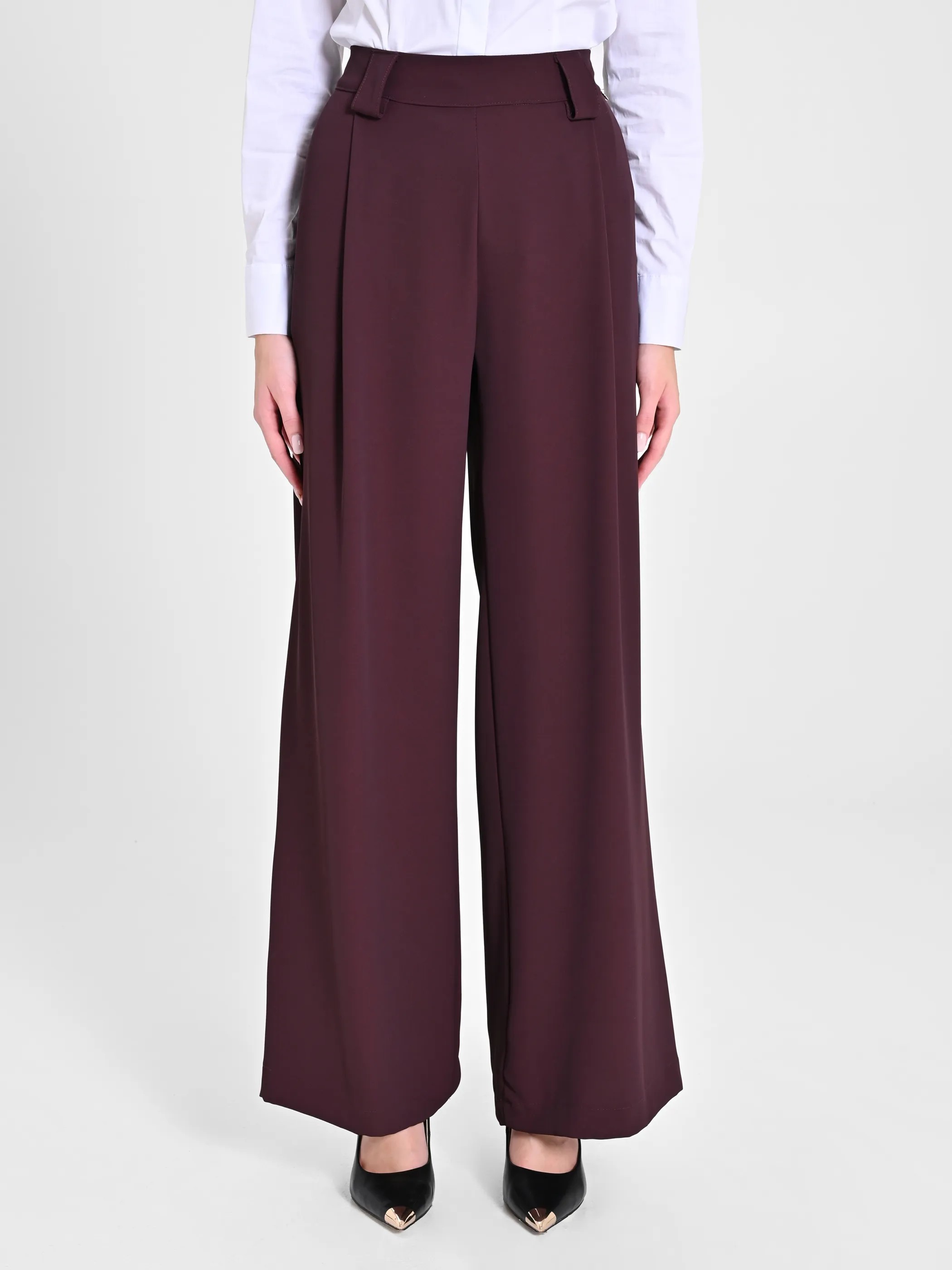      Pantaloni ampi color Melanzana     