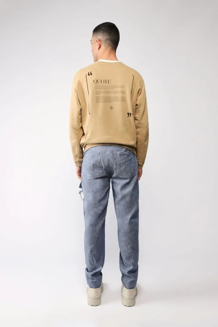 Pantaloni baggy monocolour con pinces e tasca laterale