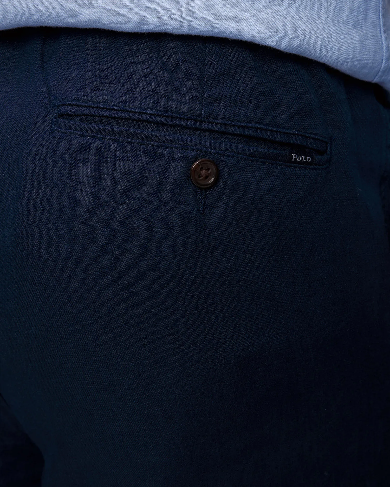 Pantaloni blu scuro in lino da uomo Polo Ralph Lauren 710940611-410