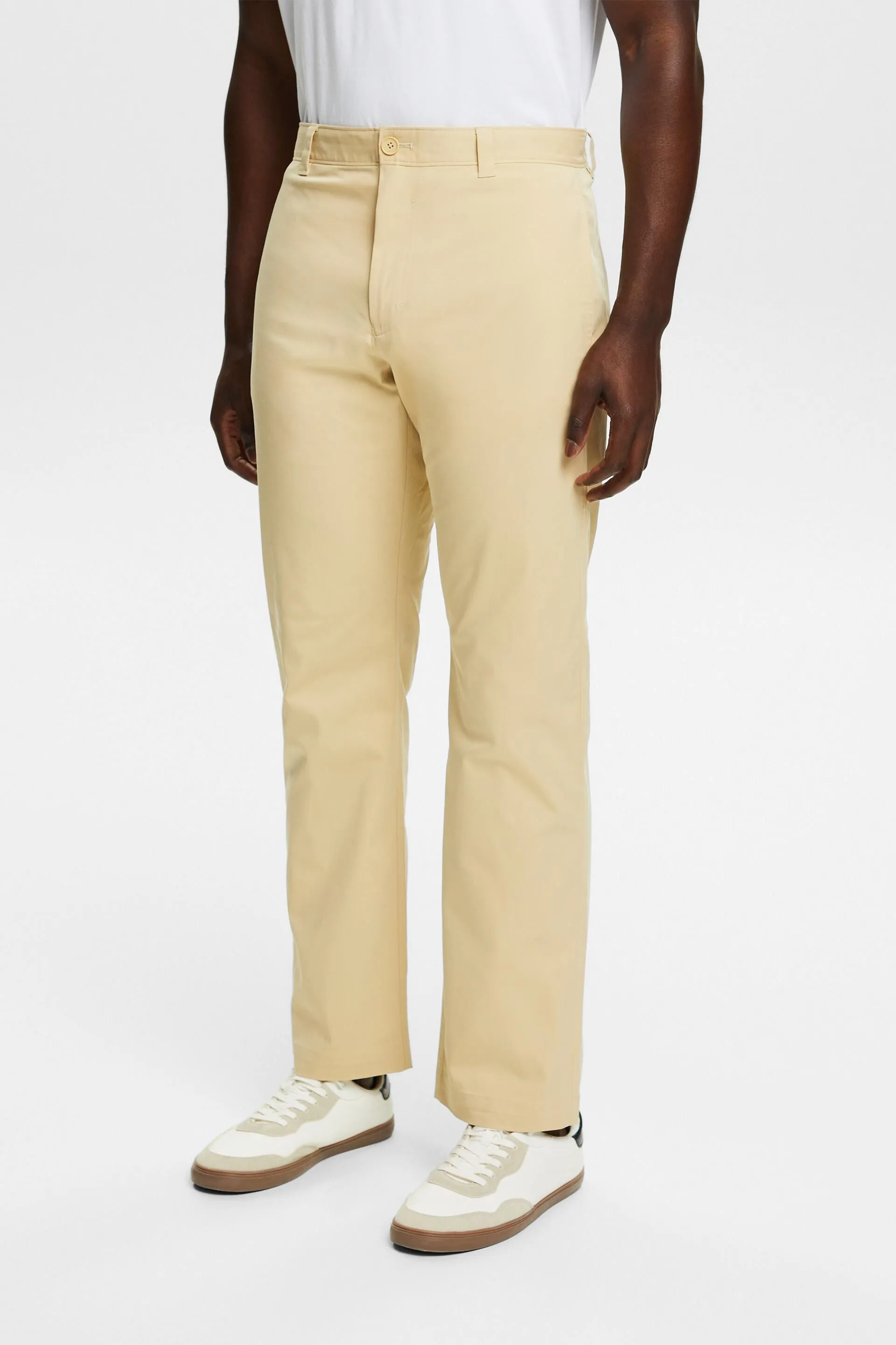 Pantaloni chino dritti in twill elasticizzato