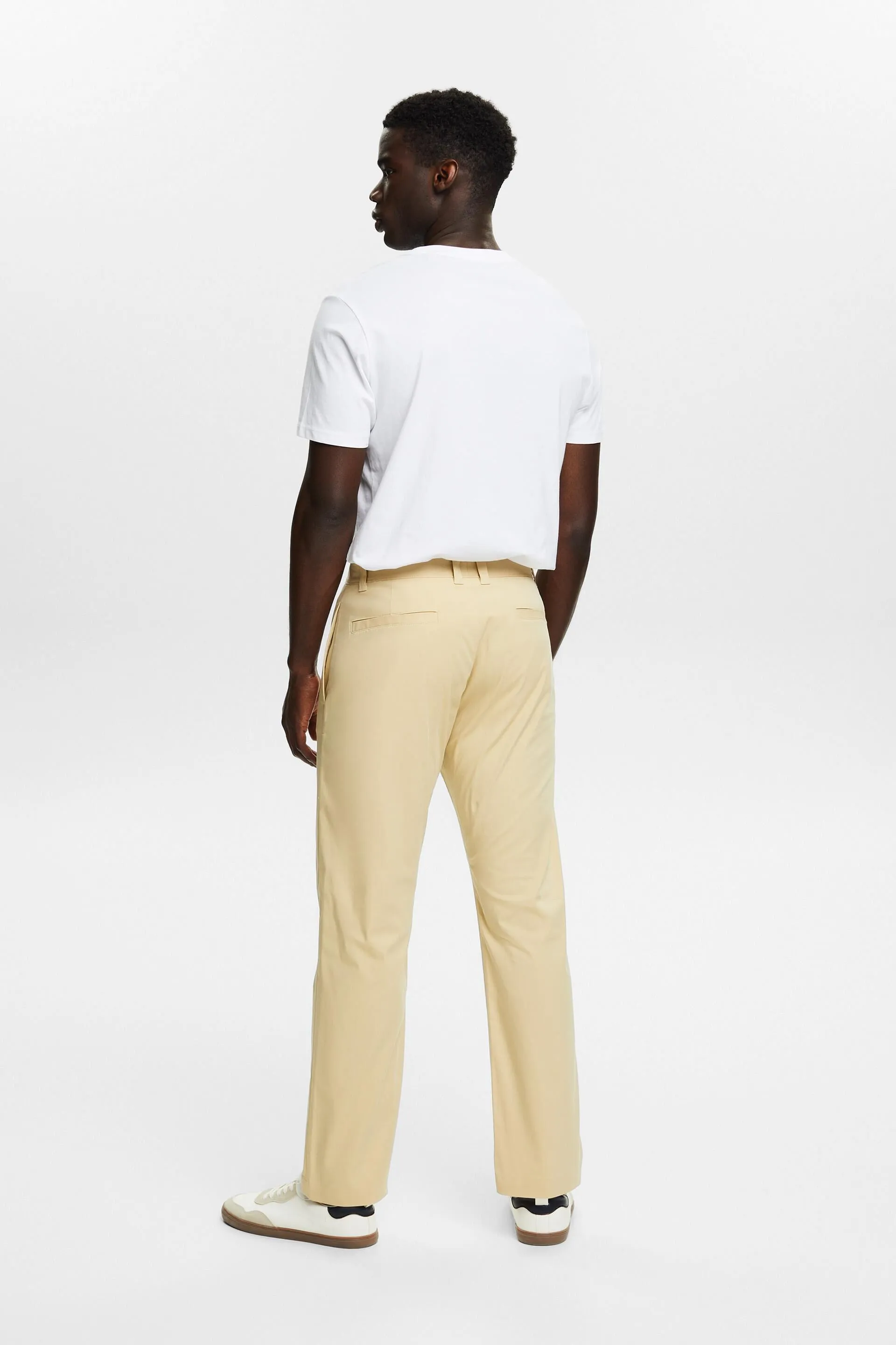 Pantaloni chino dritti in twill elasticizzato