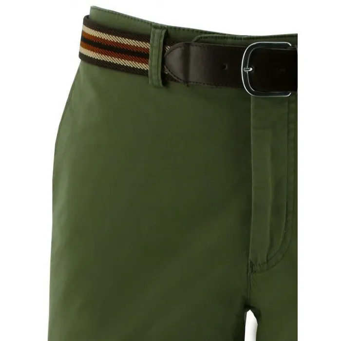 Pantaloni chino in cotone elasticizzato verde