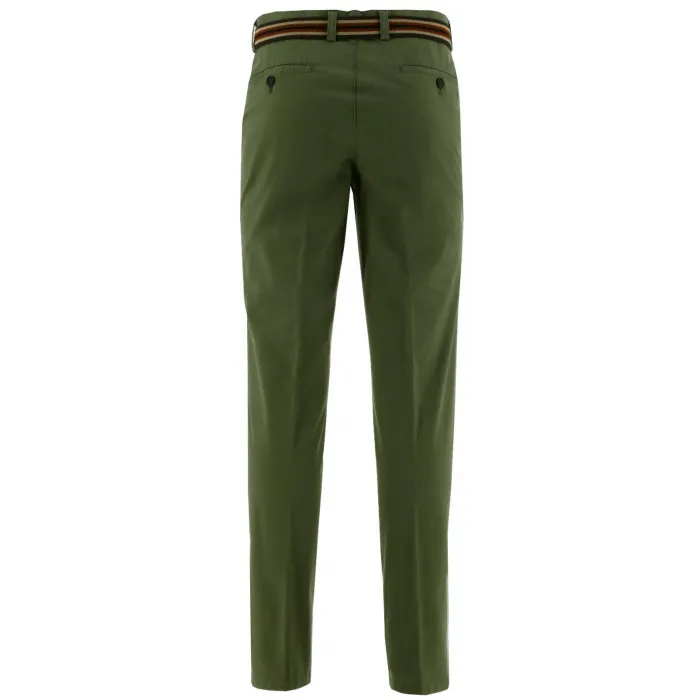 Pantaloni chino in cotone elasticizzato verde