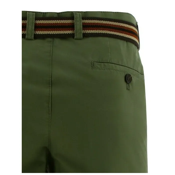 Pantaloni chino in cotone elasticizzato verde