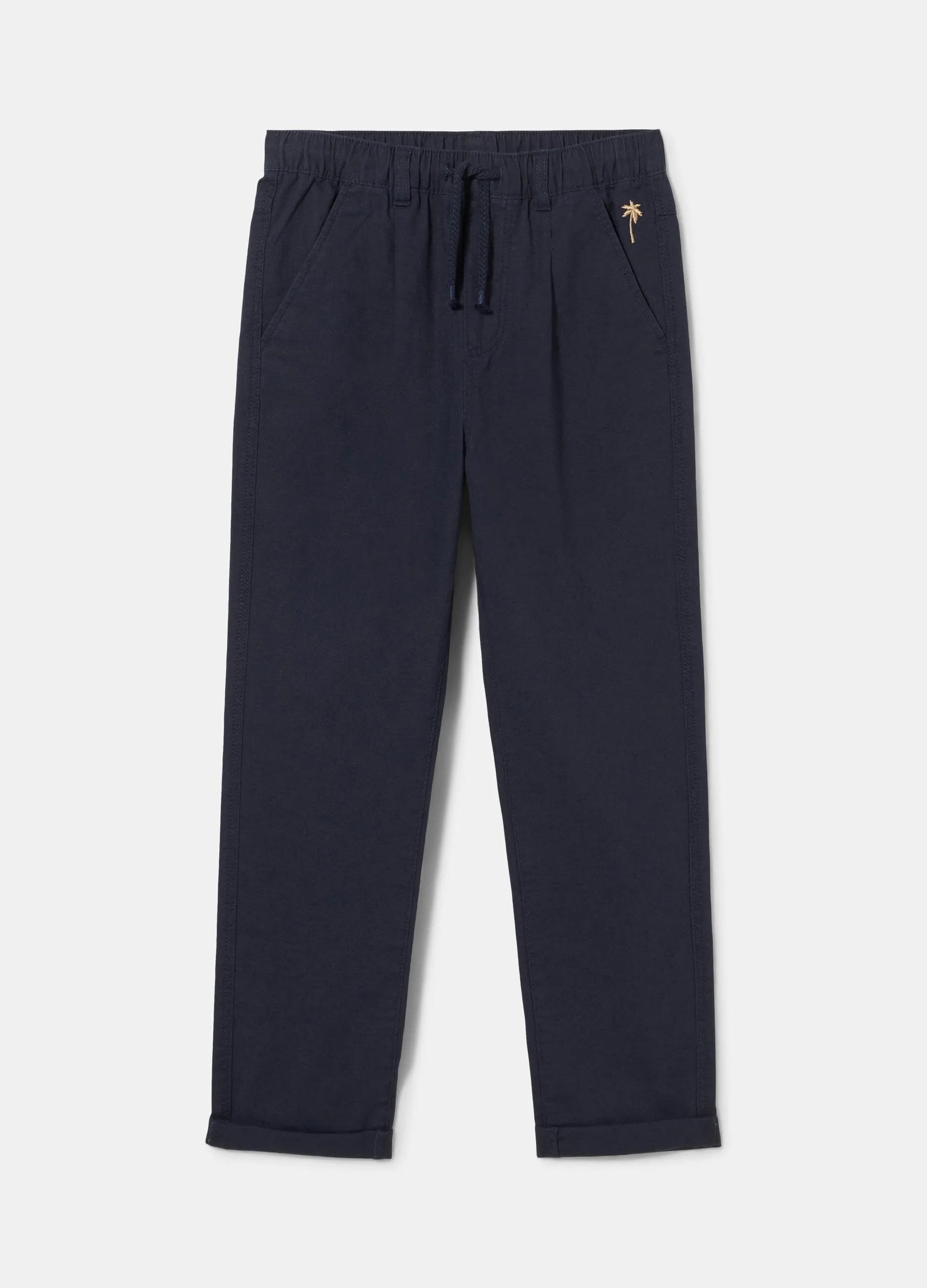 Pantaloni chino in misto lino ragazzo