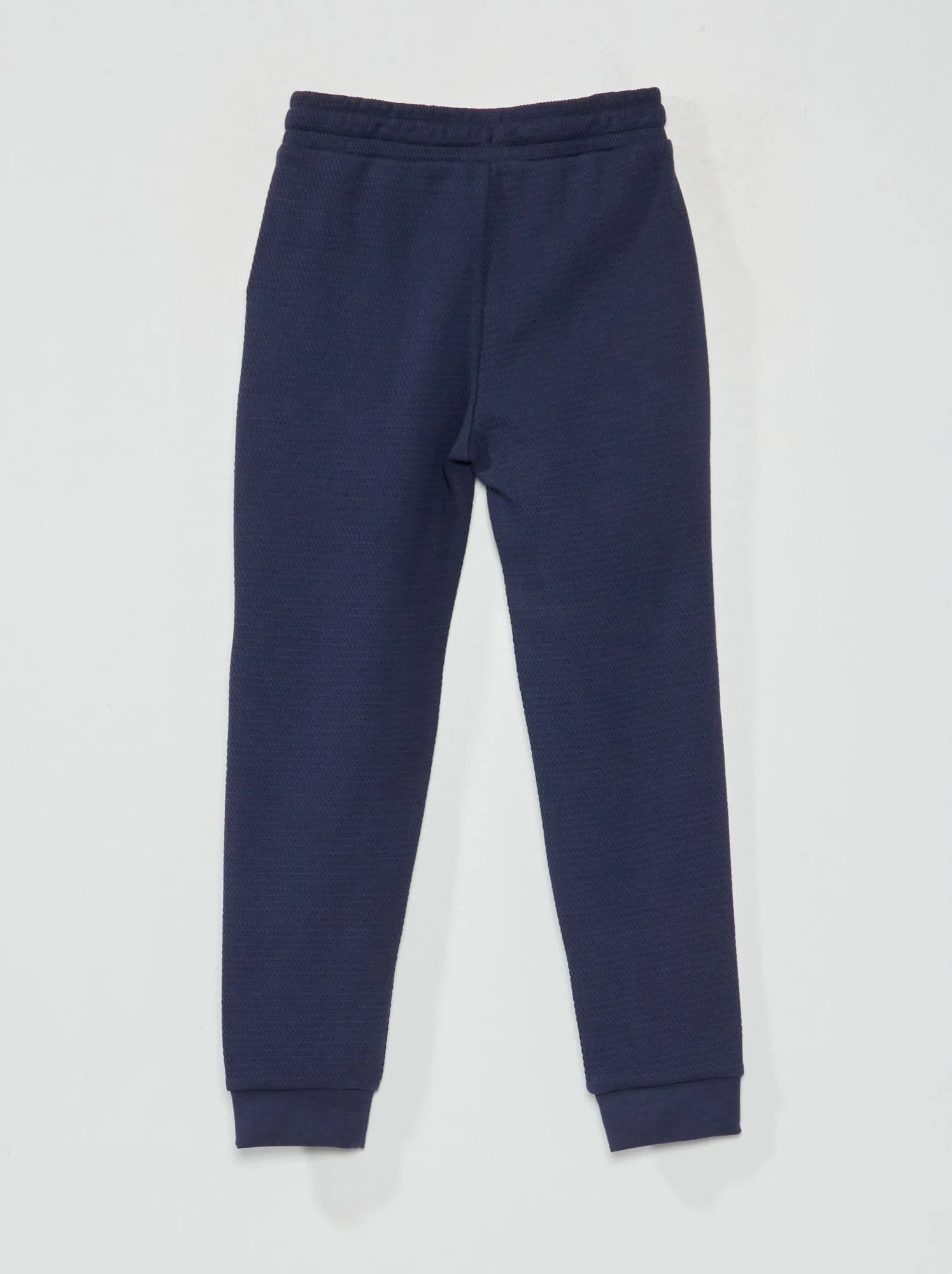 Pantaloni joggers in piqué di cotone - Taglio più aderente - blu nero