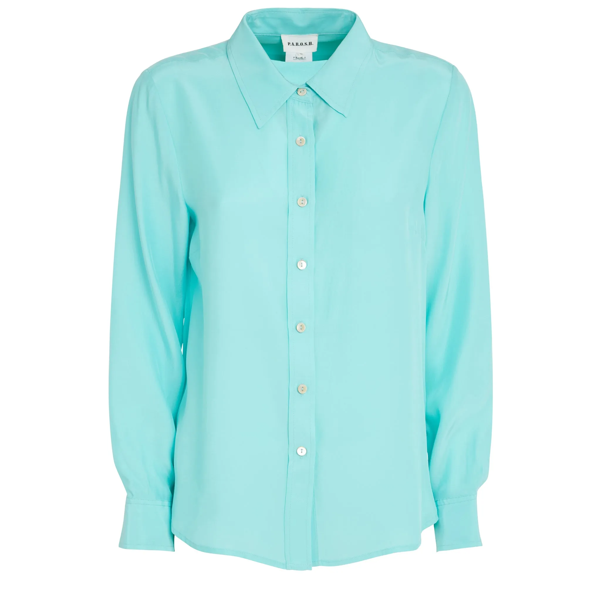 P.A.R.O.S.H.  Camicia in seta verde acqua