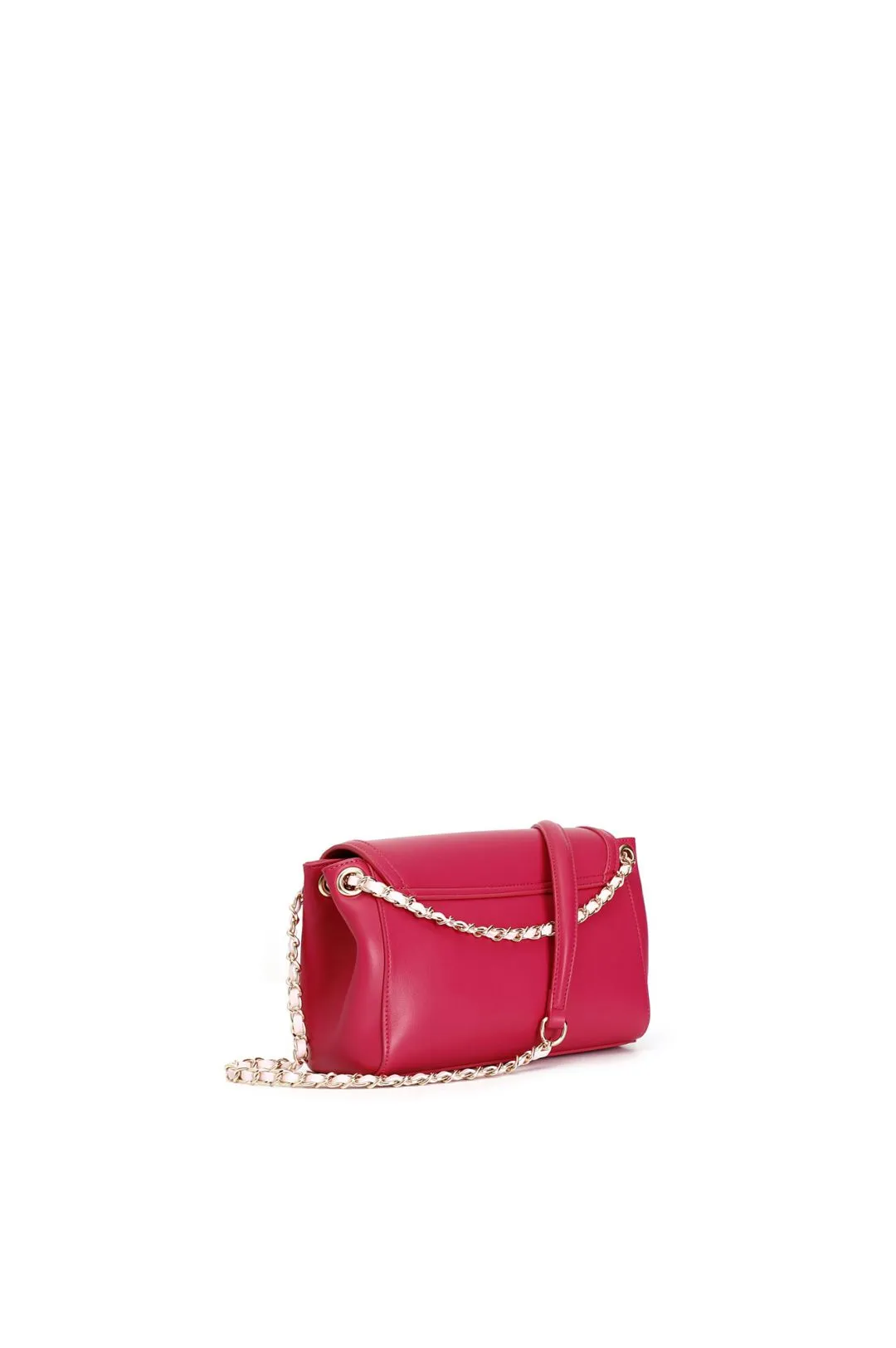 pattina con logo ovale smaltato e catena infilata fuxia