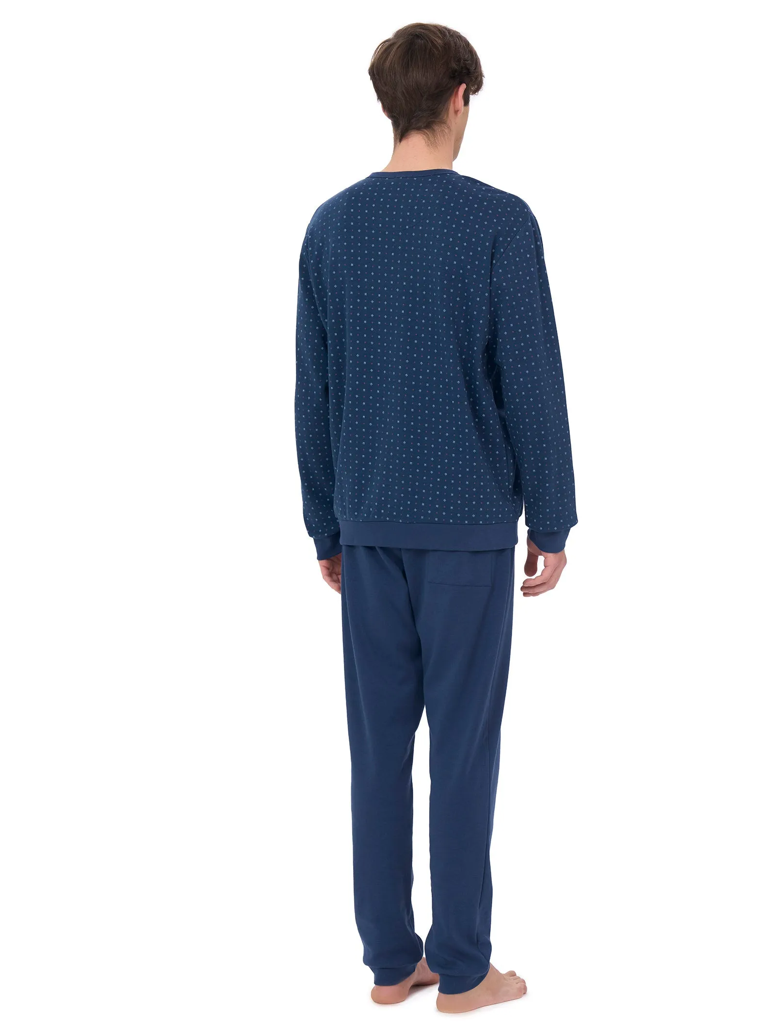 Pigiama a serafino in interlock di caldo cotone  - Fant. Insignia Blue