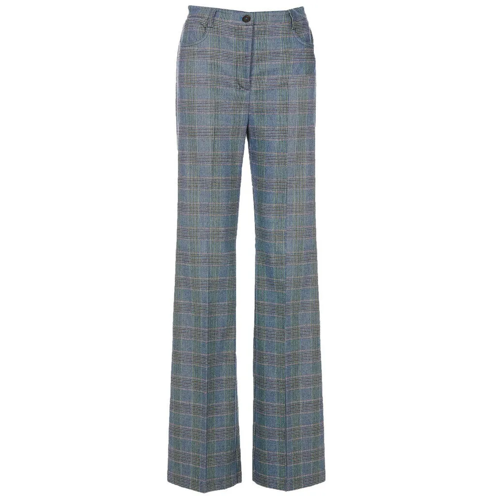 Pinko pantaloni flare-fit in flanella  