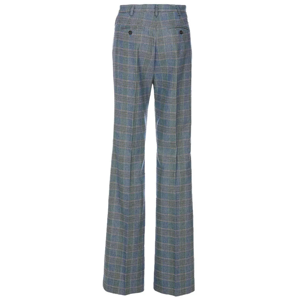 Pinko pantaloni flare-fit in flanella  