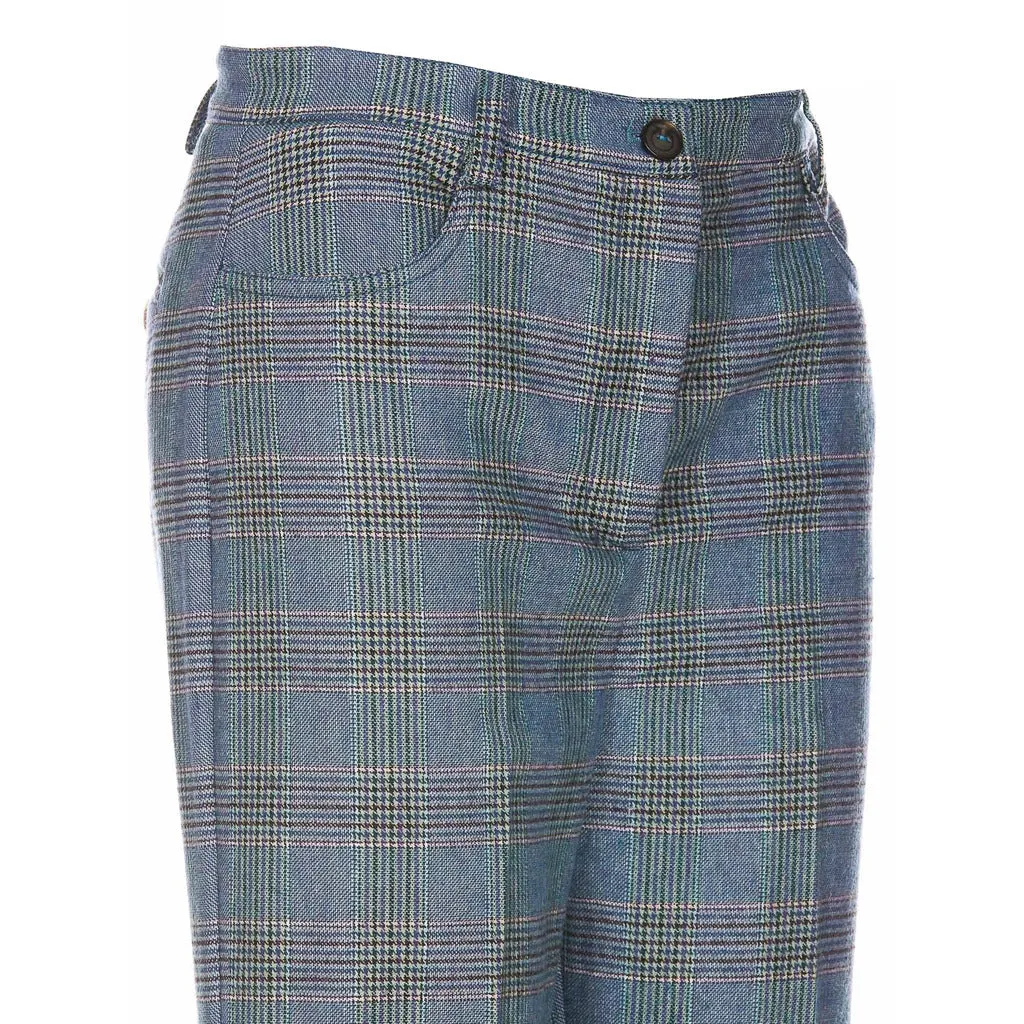 Pinko pantaloni flare-fit in flanella  