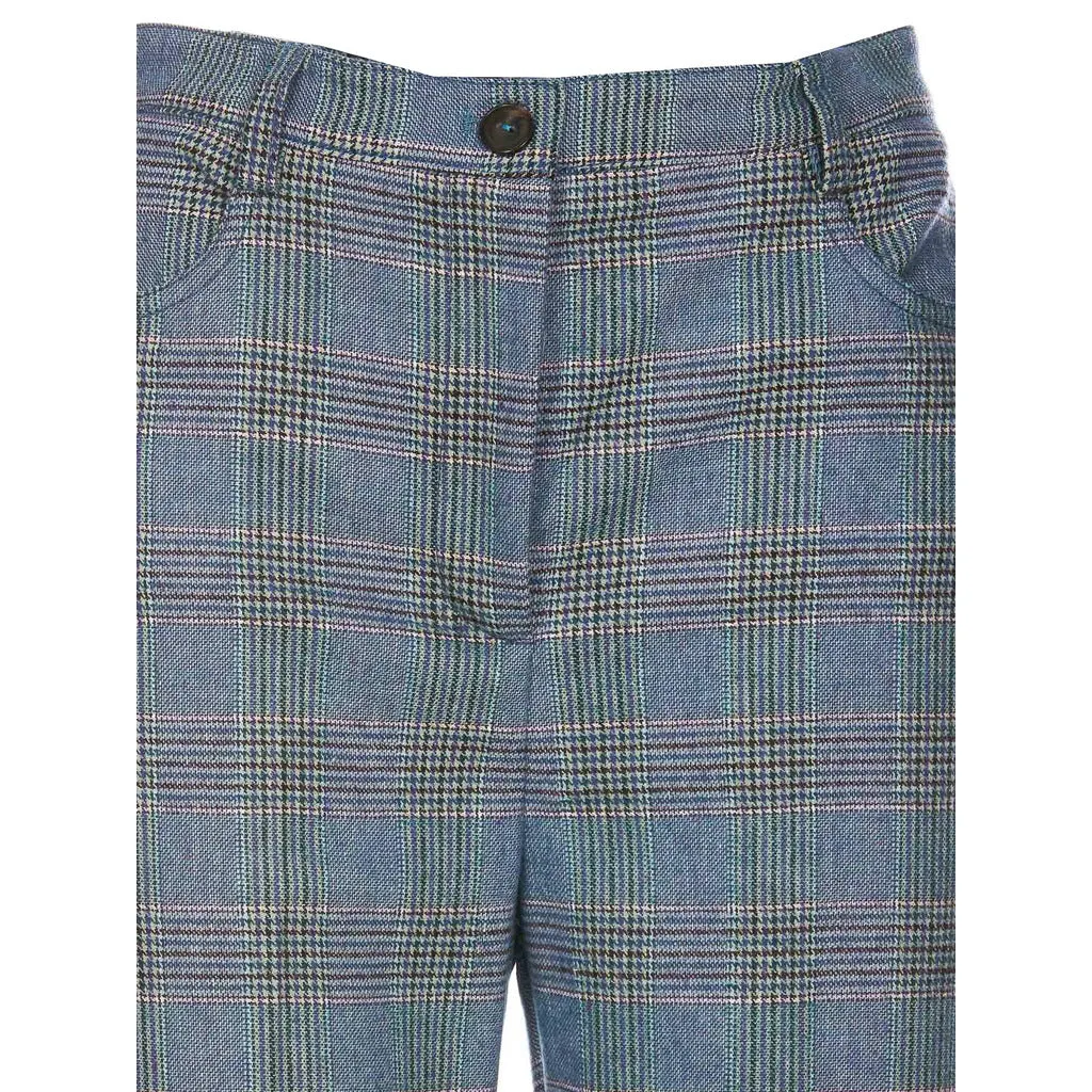 Pinko pantaloni flare-fit in flanella  